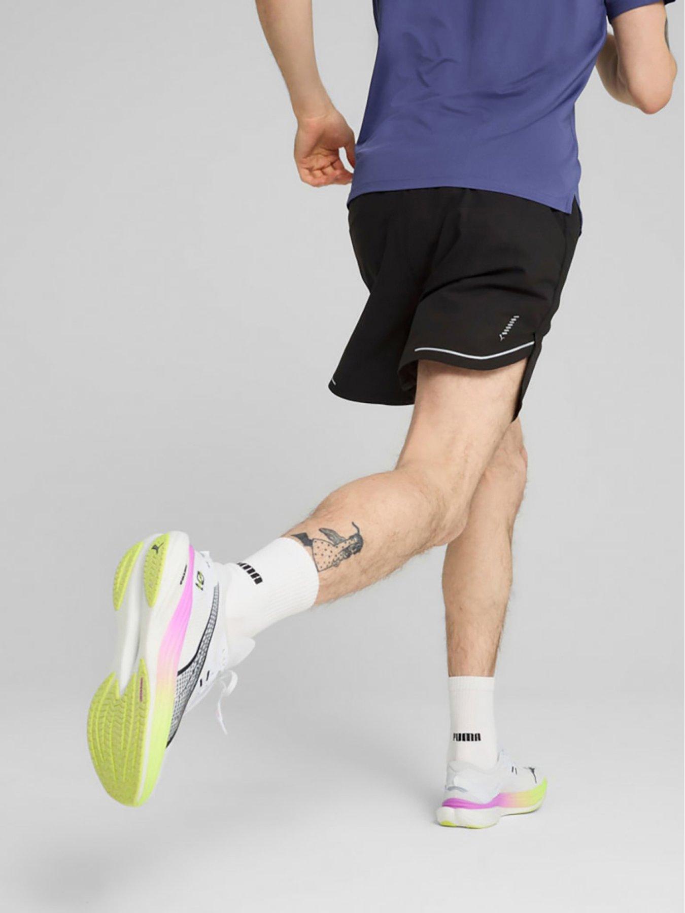 Image 2 of 6 of Puma Men's Running Ultraweave 5 Inch Shorts - Black/Glowing Red