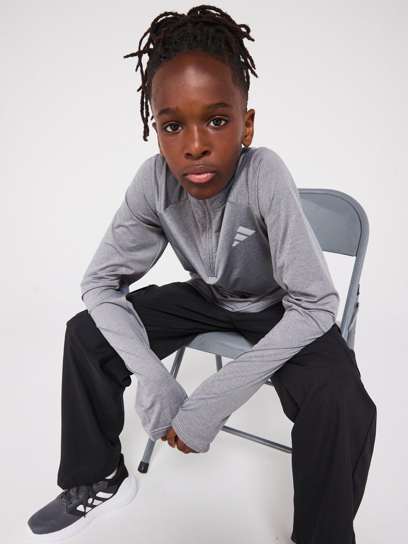 Image 3 of 6 of adidas Junior Boys Training Half Zip Top - Grey/Reflective Silver