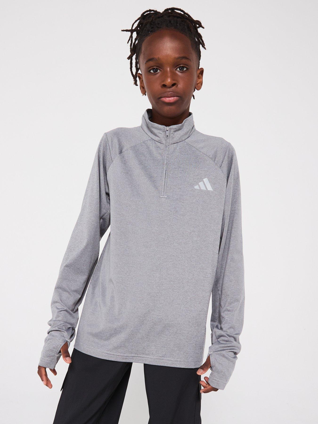 Image 6 of 6 of adidas Junior Boys Training Half Zip Top - Grey/Reflective Silver