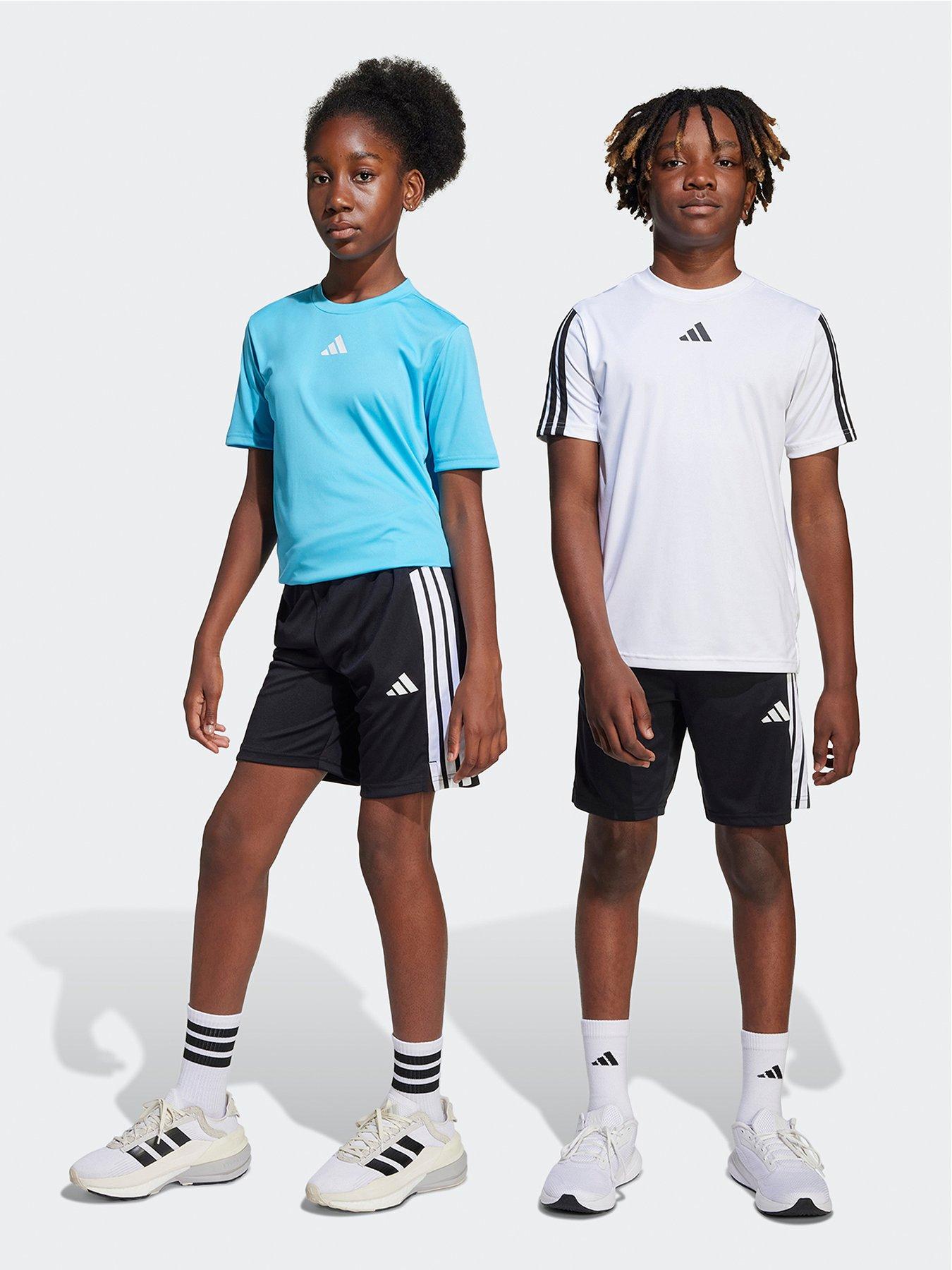 adidas Junior Boys Train Essentials 3 Stripe Shorts - Black
