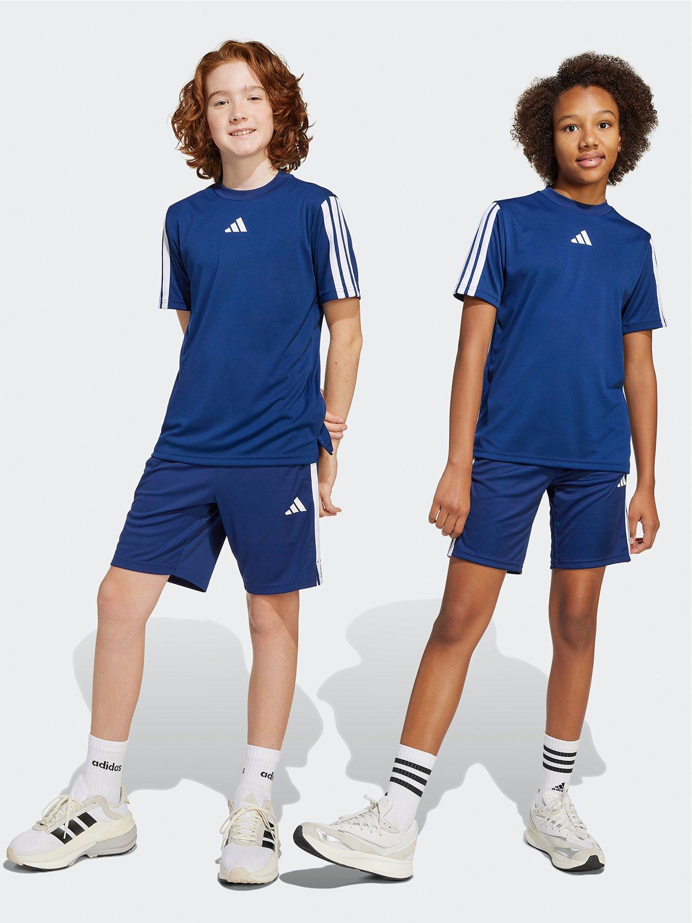 Image 1 of 5 of adidas Junior Boys Train Essentials 3 Stripe Shorts - Navy