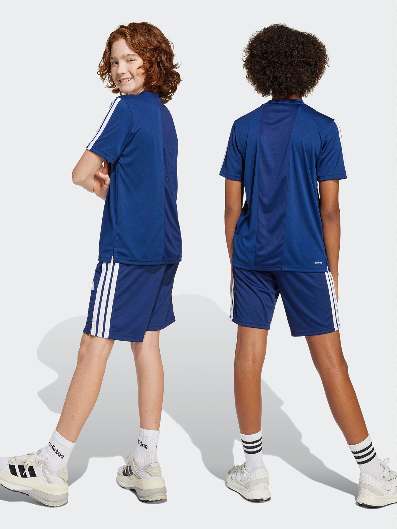Image 2 of 5 of adidas Junior Boys Train Essentials 3 Stripe Shorts - Navy