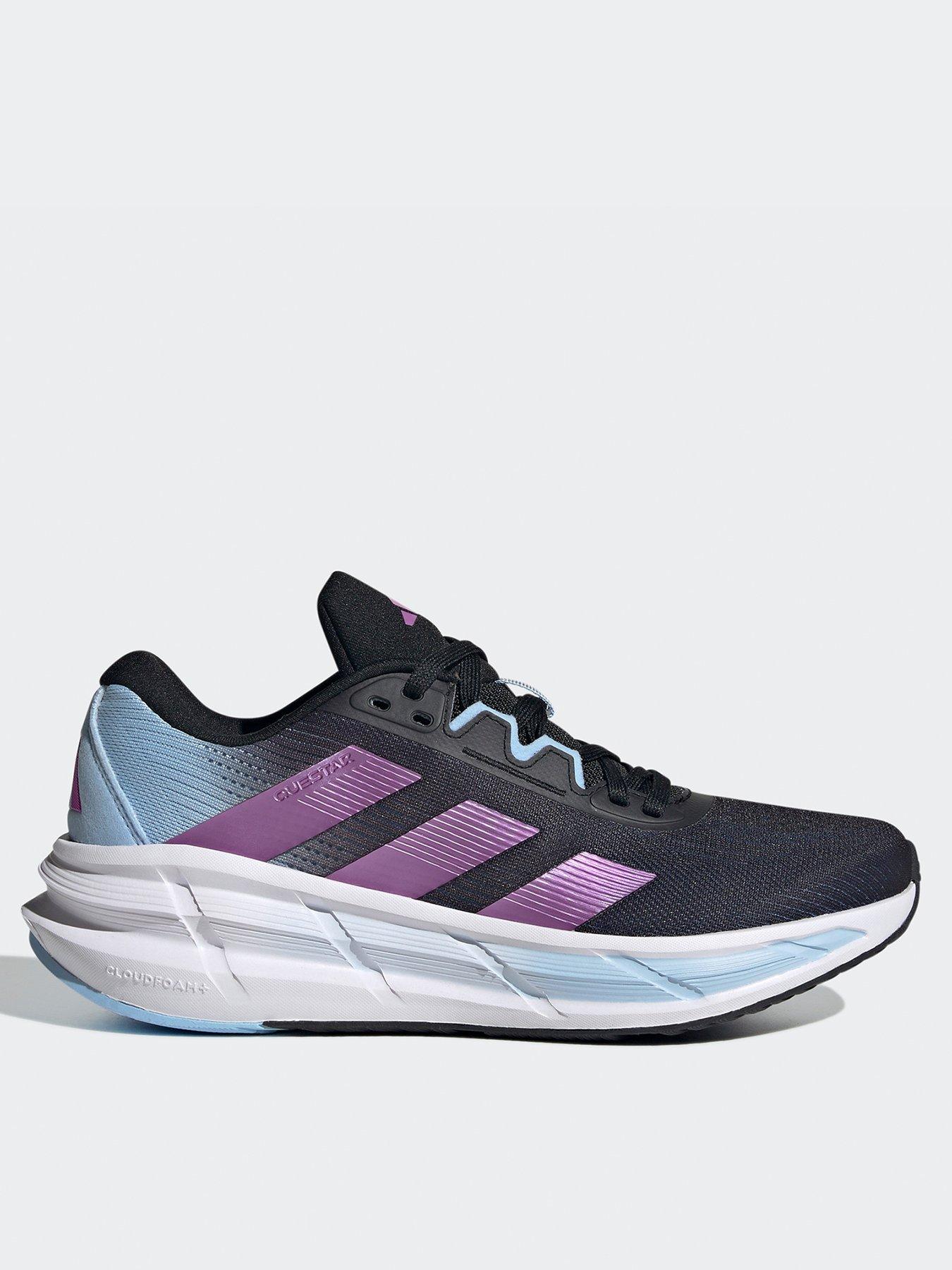 undefined Womens Running Questar 3 Trainers - Core Black/Purple Burst/Blue