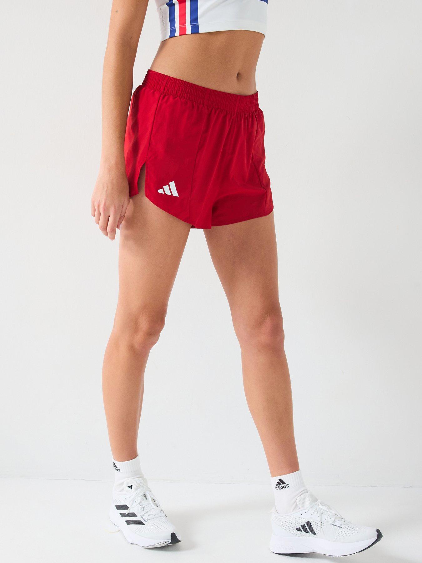 Image of adidas Womens Running Adizero Shorts - Team Power Red 2