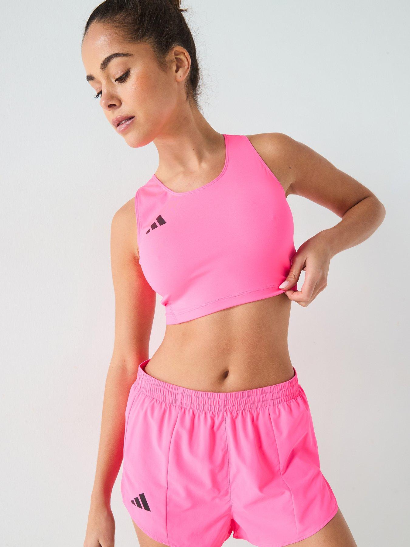 adidas Womens Running Adizero Crop Top - Pink