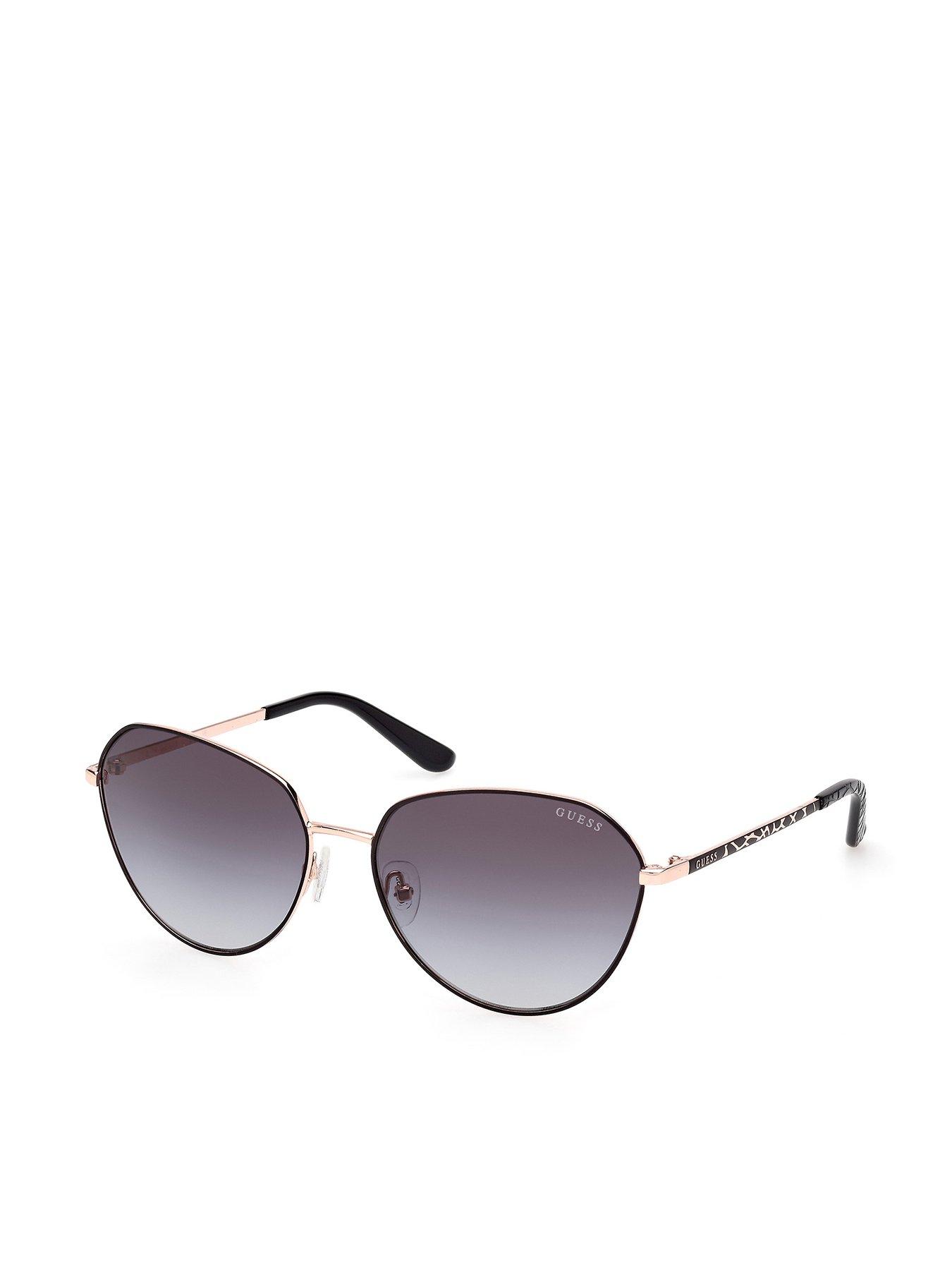 Guess Round Metal Frame Sunglasses - Black