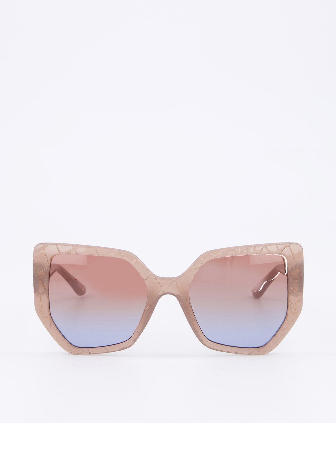 Image 1 of 5 of Guess Geometric Oversized Sunglasses - Pink