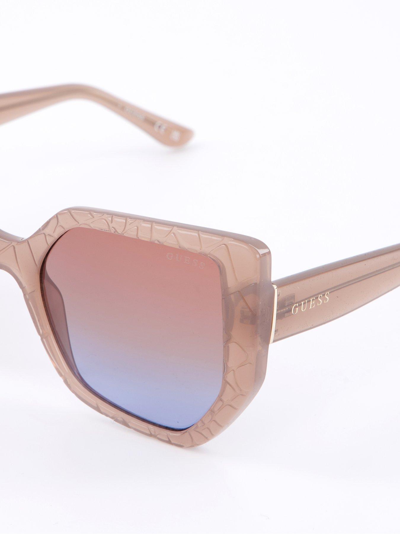 Image 3 of 5 of Guess Geometric Oversized Sunglasses - Pink