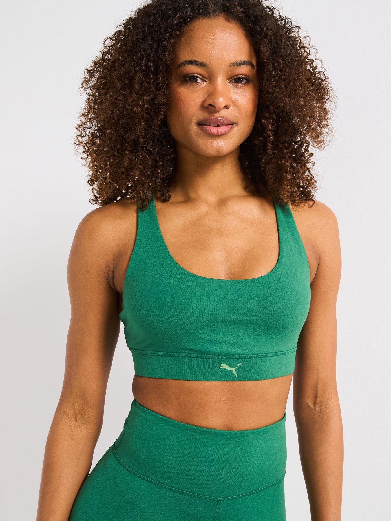 Image 1 of 4 of Puma Womens Training Evolve Mid Impact Bra - Green