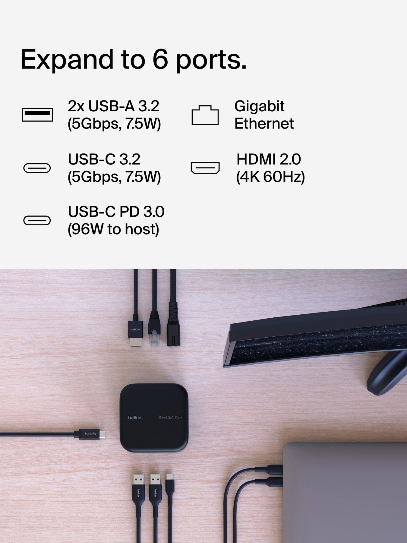 belkin-belkin-connect-usb-c-dock-6-in-1-core-gan-130w-multiport-docking-stationoutfit