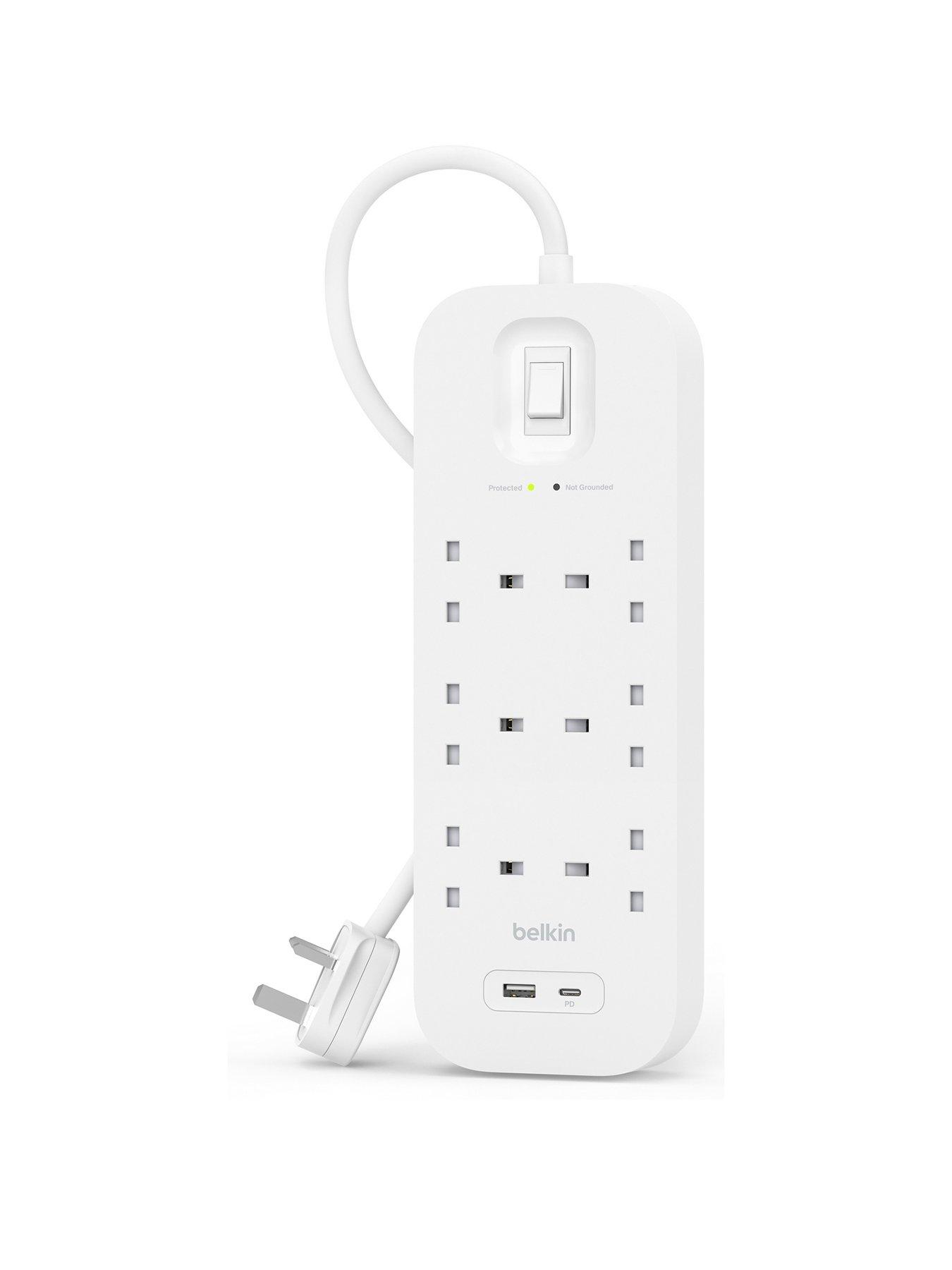Image 2 of 7 of Belkin Belkin 6 Socket 2m USB A &amp; C Surge Protected Extension Lead