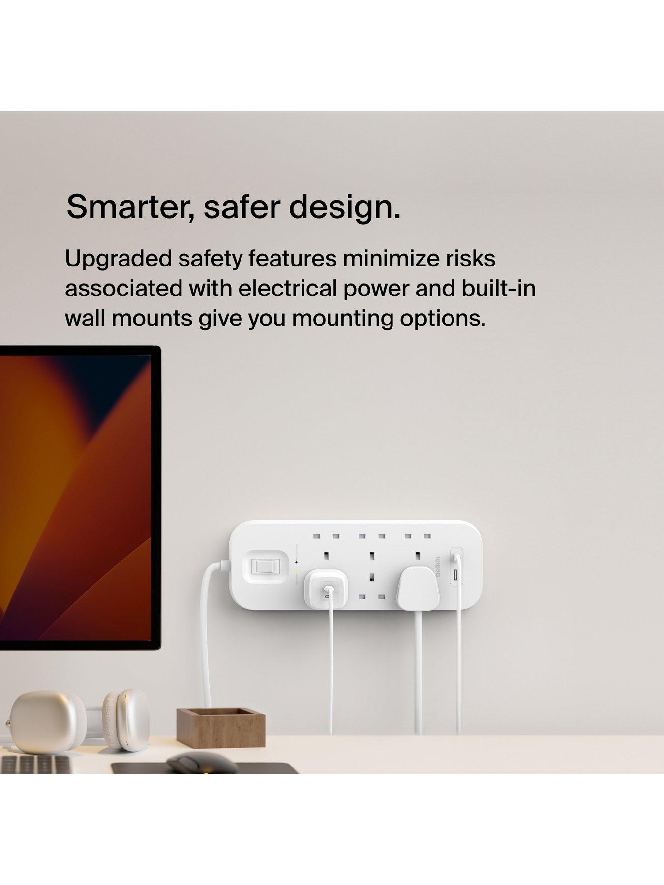 Image 6 of 7 of Belkin Belkin 6 Socket 2m USB A &amp; C Surge Protected Extension Lead