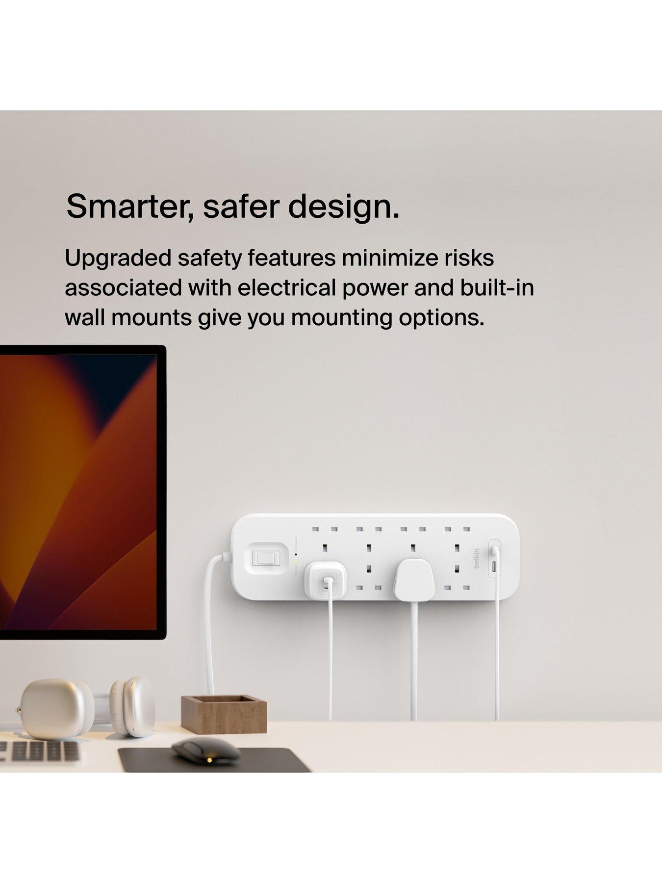 Image 6 of 7 of Belkin Belkin 8 Socket 2m USB A &amp; C Surge Protected Extension Lead