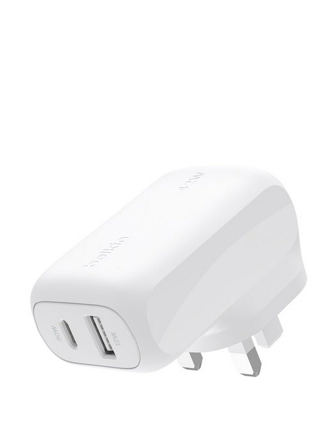undefined Belkin 42W USB-C and USB-A Dual Port Charger - White