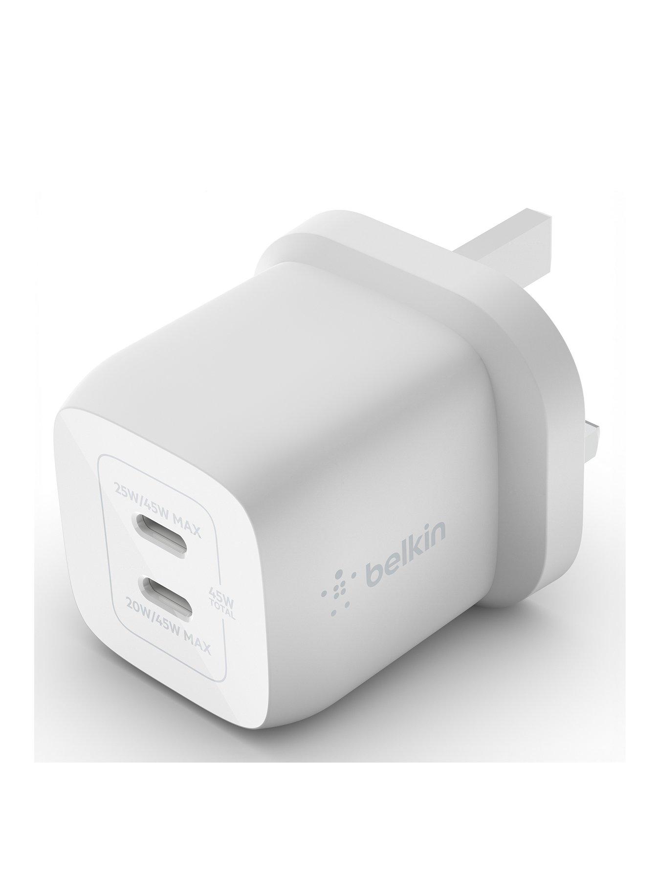 belkin-belkin-45w-power-delivery-dual-usb-c-gan-wall-charger-white