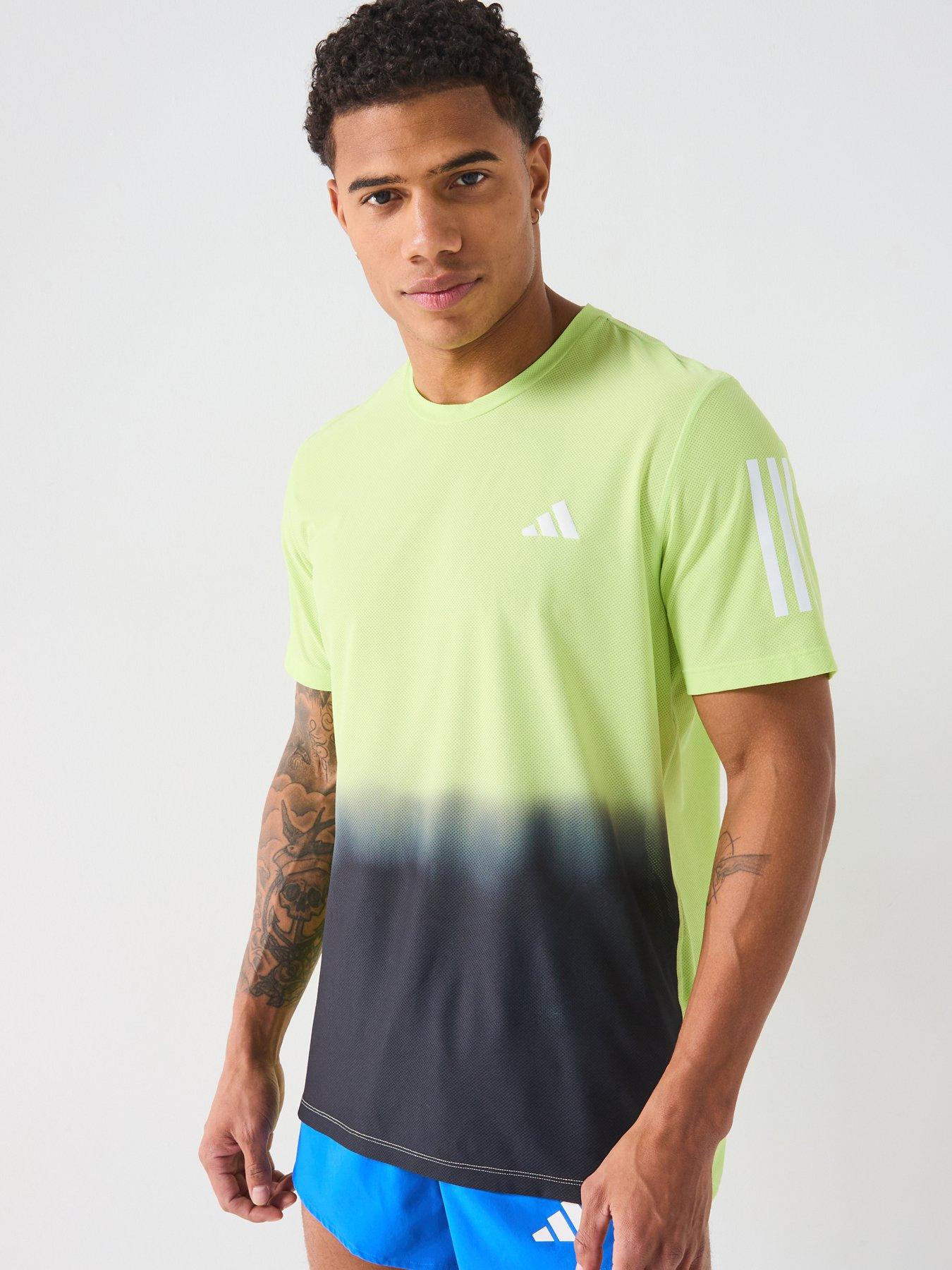 Image 1 of 4 of adidas Mens Running Own The Run Colour Block T-Shirt - Green