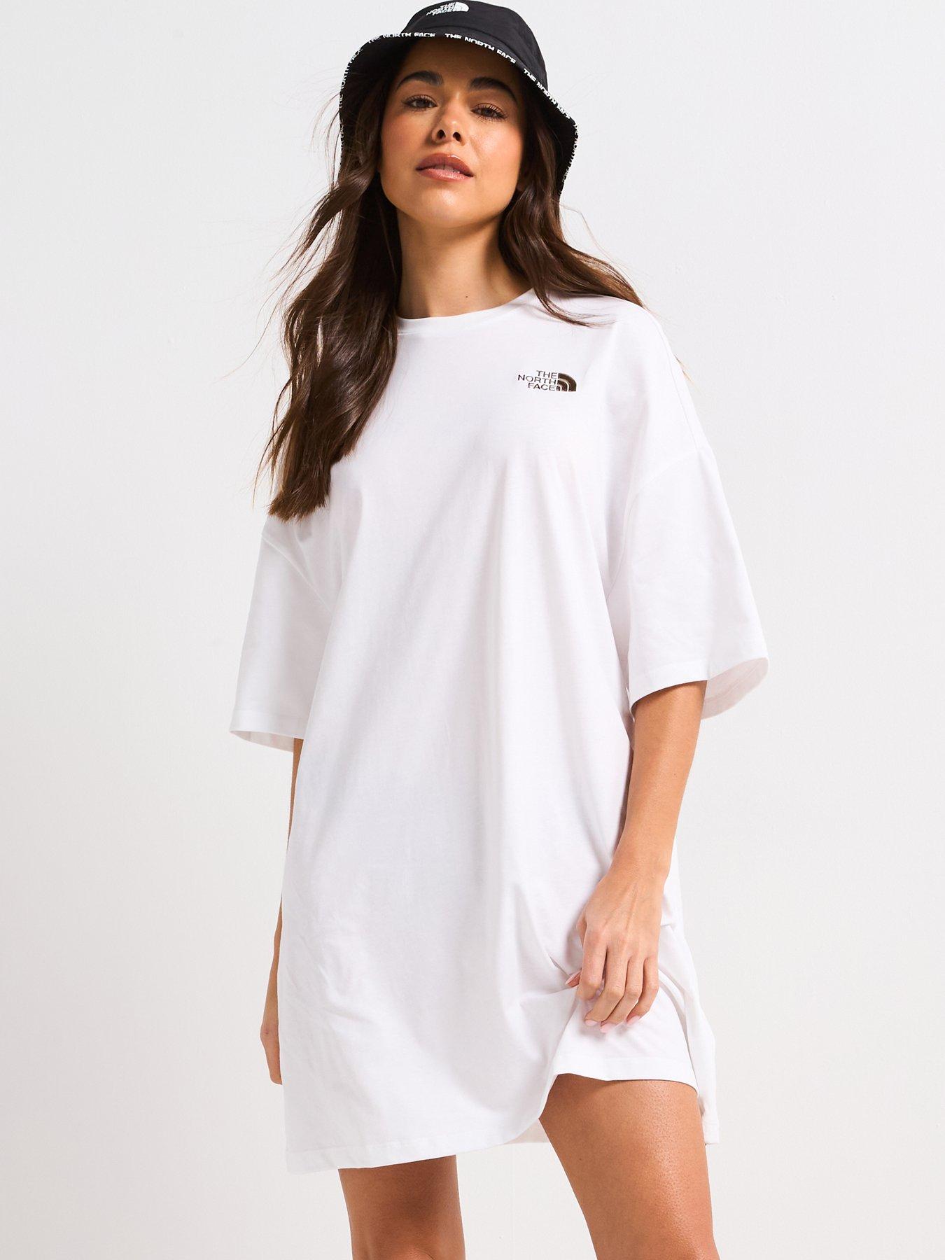 Image of THE NORTH FACE Women's Short Sleeve Essential Oversized Tee Dress - White