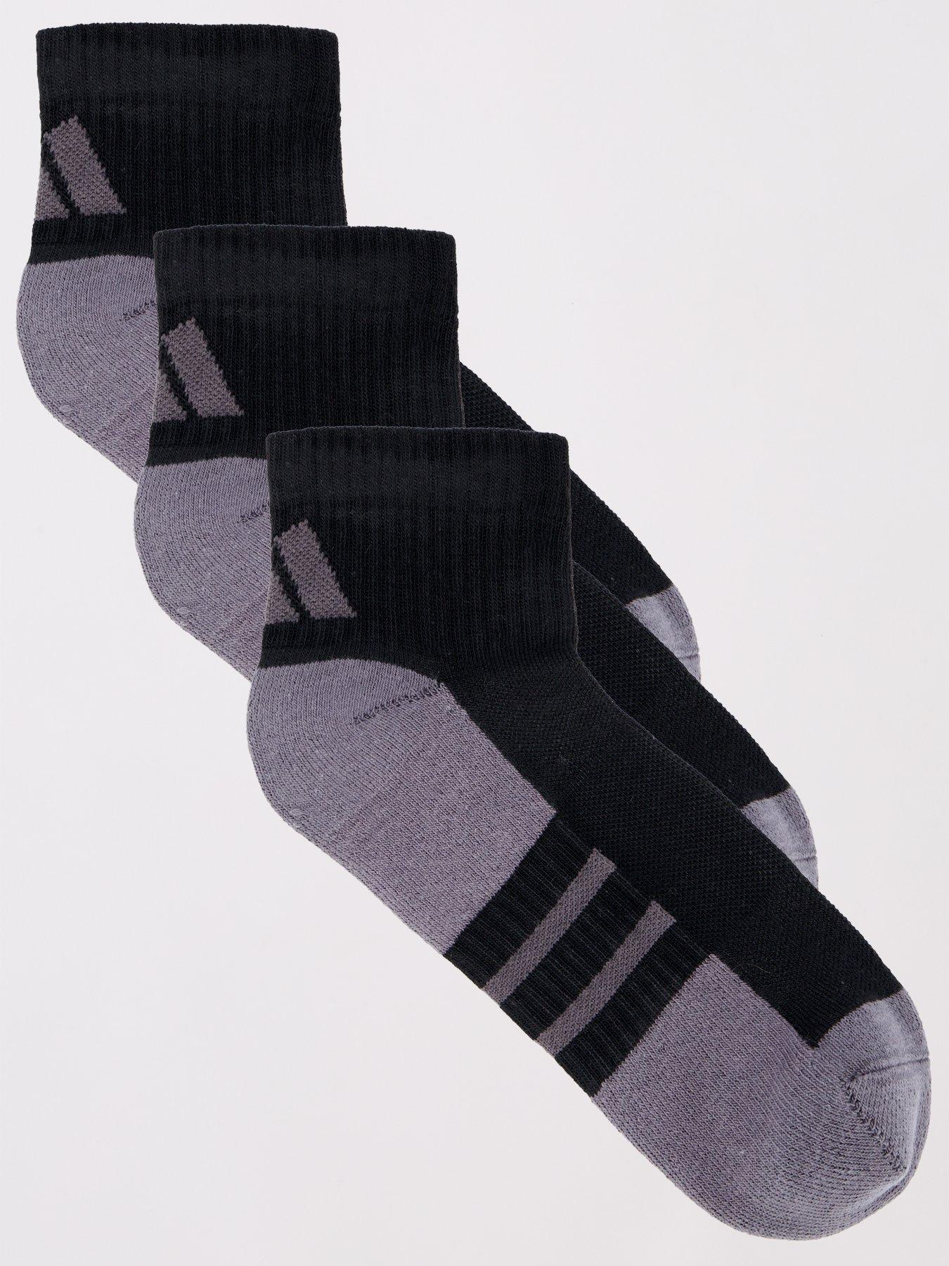 Image 1 of 4 of adidas Unisex Training Essential Quarter Socks 3 Pack - Black/Grey Six