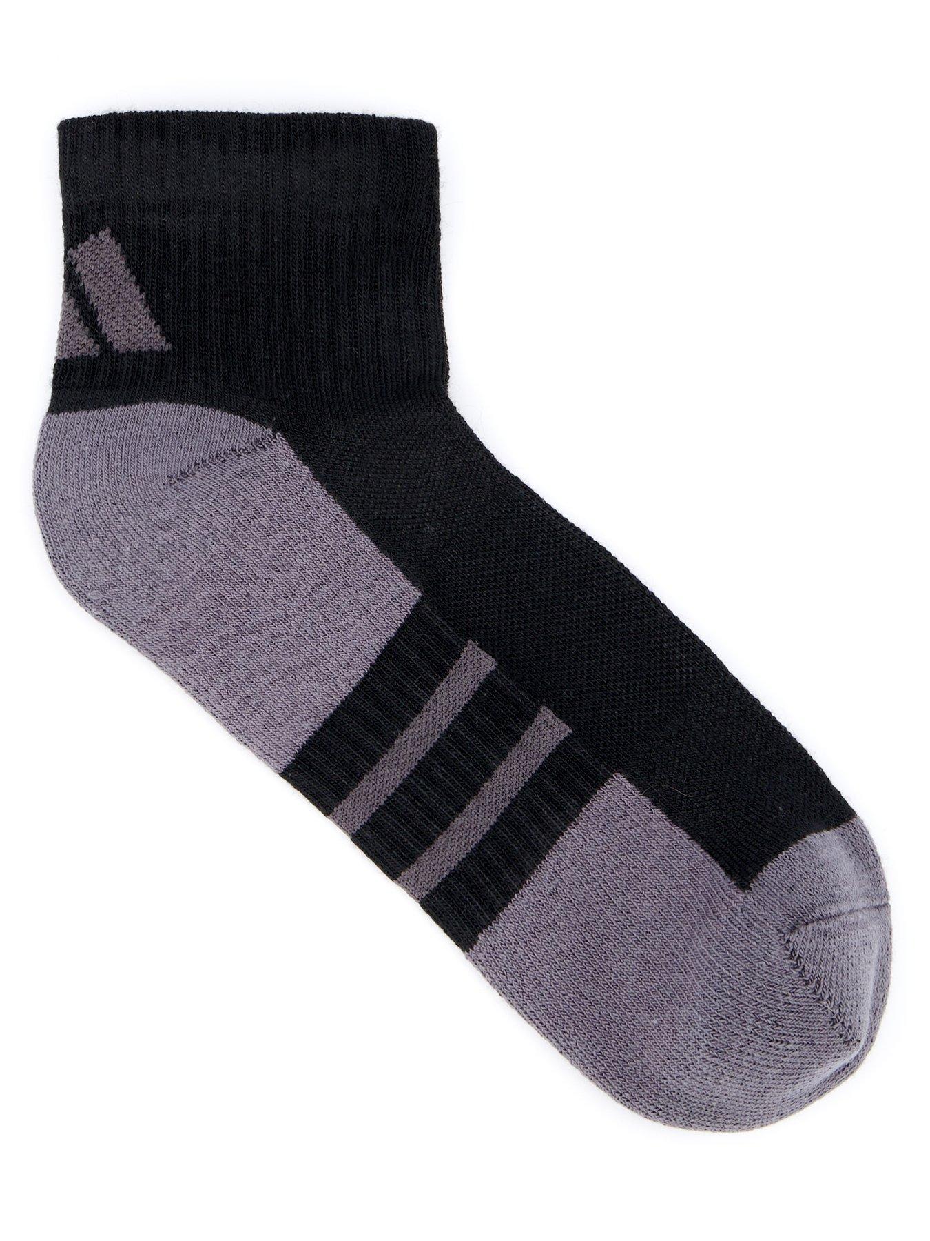 Image 2 of 4 of adidas Unisex Training Essential Quarter Socks 3 Pack - Black/Grey Six