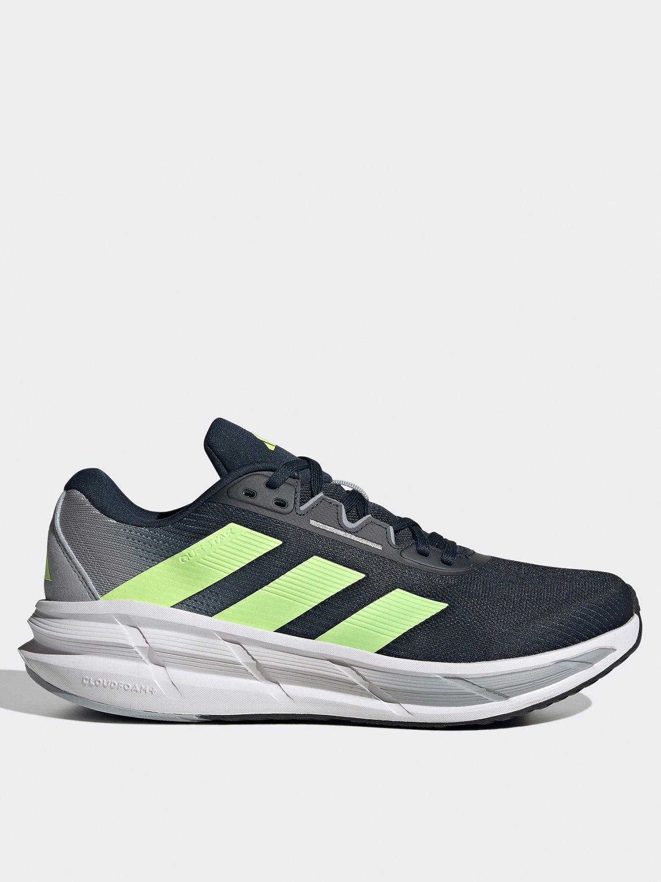 undefined Mens Running Questar 3 Trainers - Navy - Ink/Hi-Res Yellow/Halo Silver