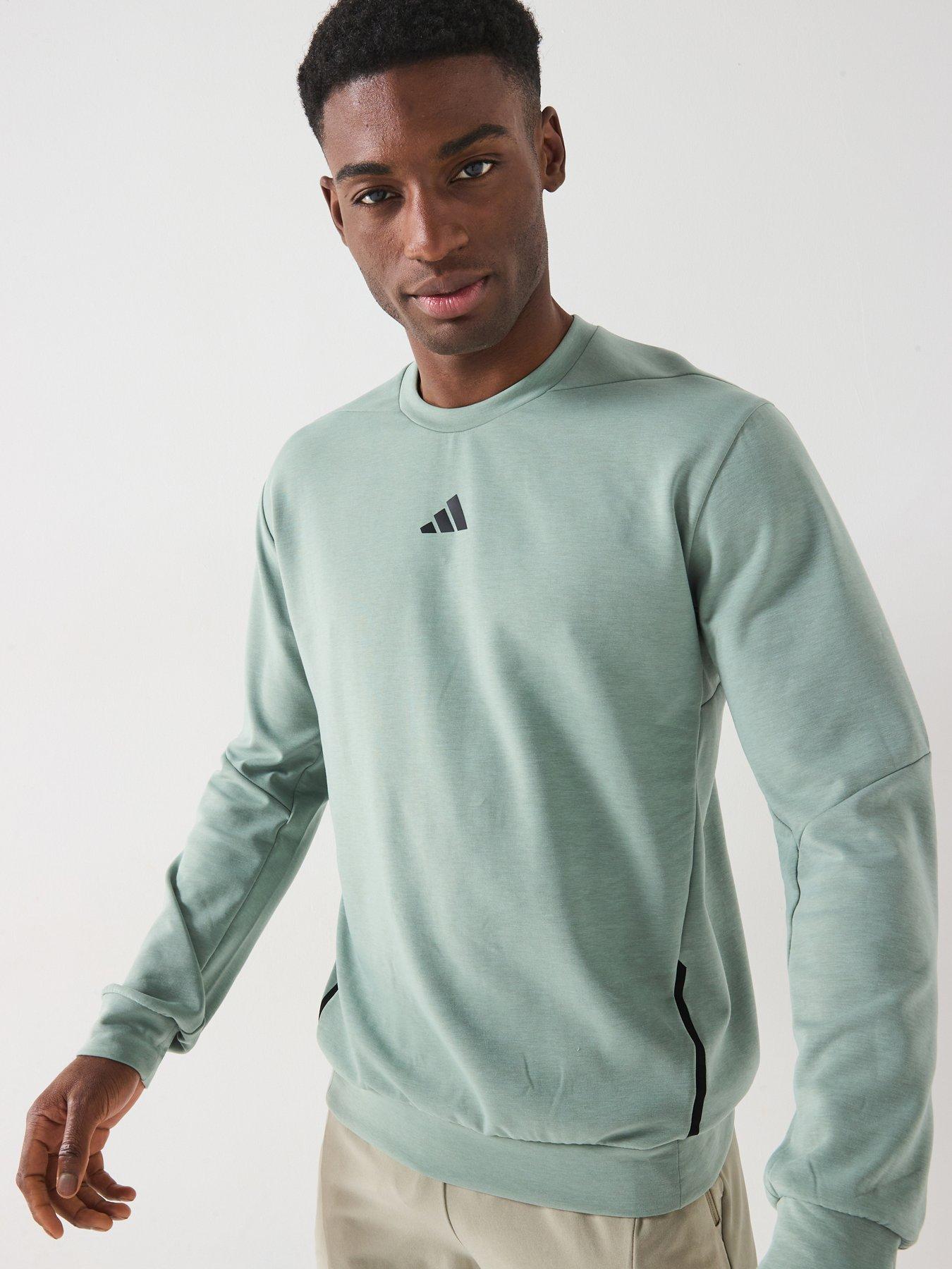 adidas Men's Training D4T Crew Sweatshirt - Silver Green