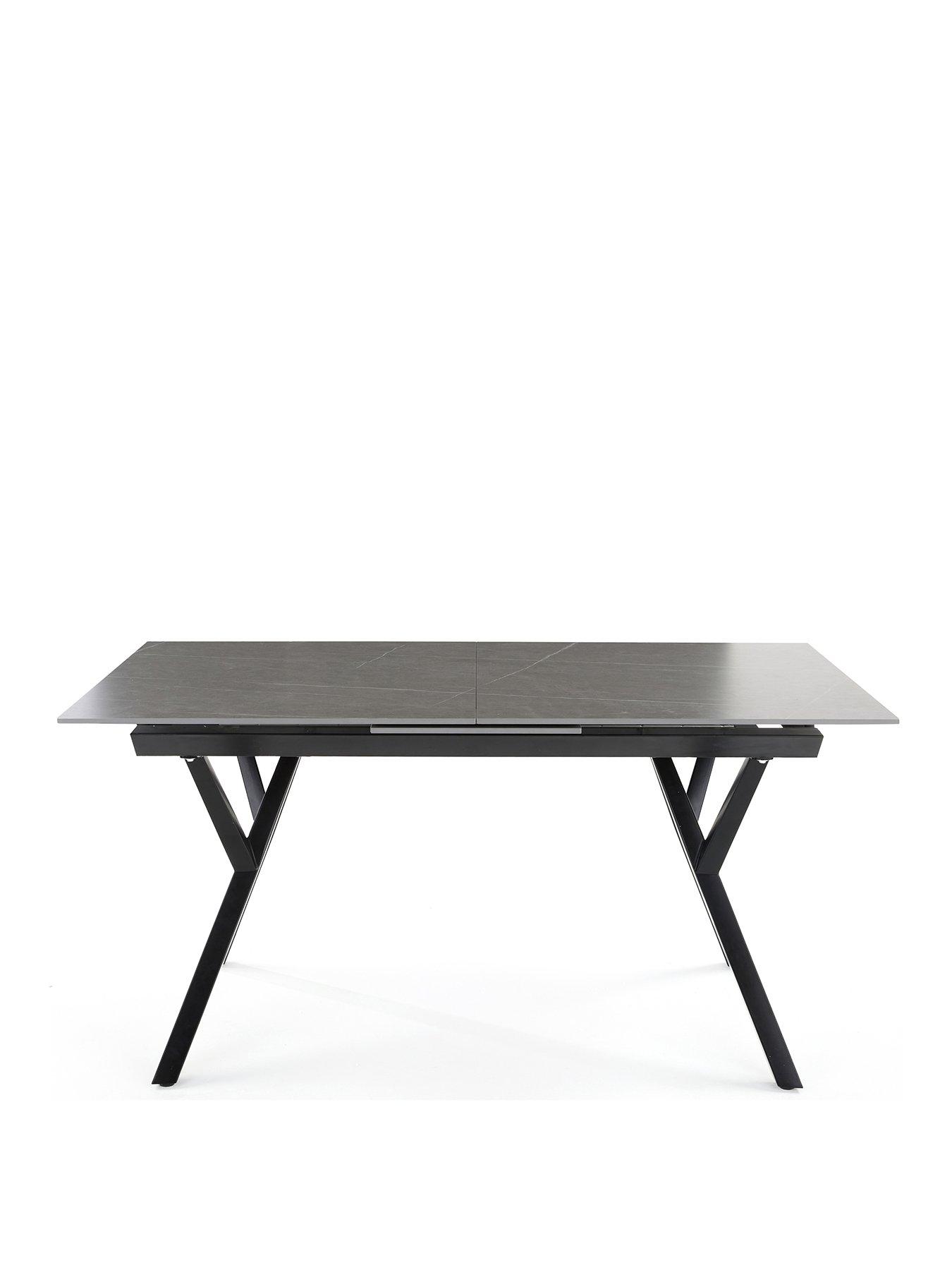 Image 3 of 7 of The Very Collection Corbin 160-200 cm Extending Black Dining Table + 6 Marlow Rust Dining Chairs