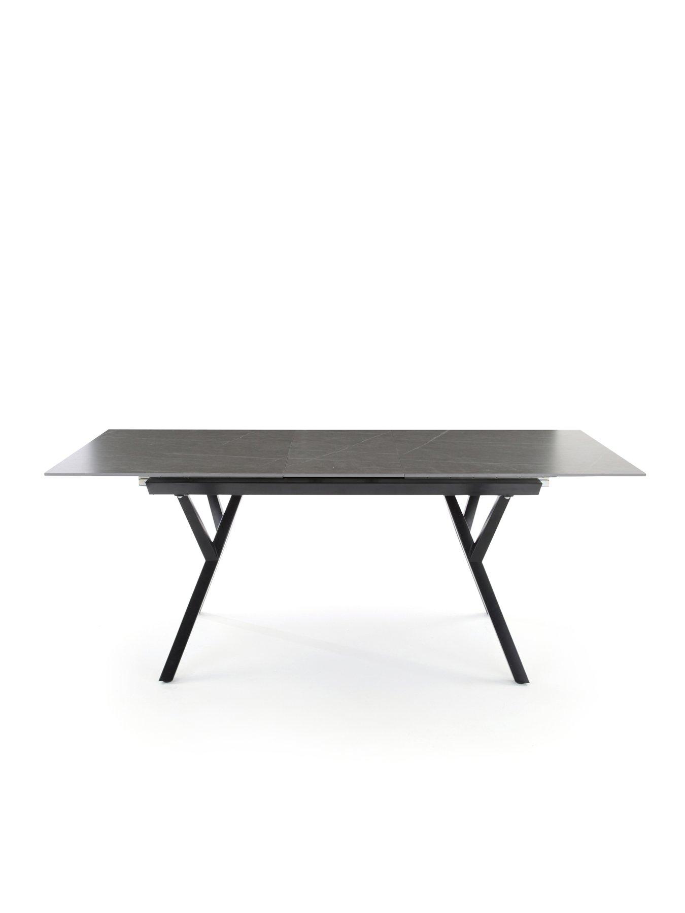 Image 4 of 7 of The Very Collection Corbin 160-200 cm Extending Black Dining Table + 6 Marlow Rust Dining Chairs
