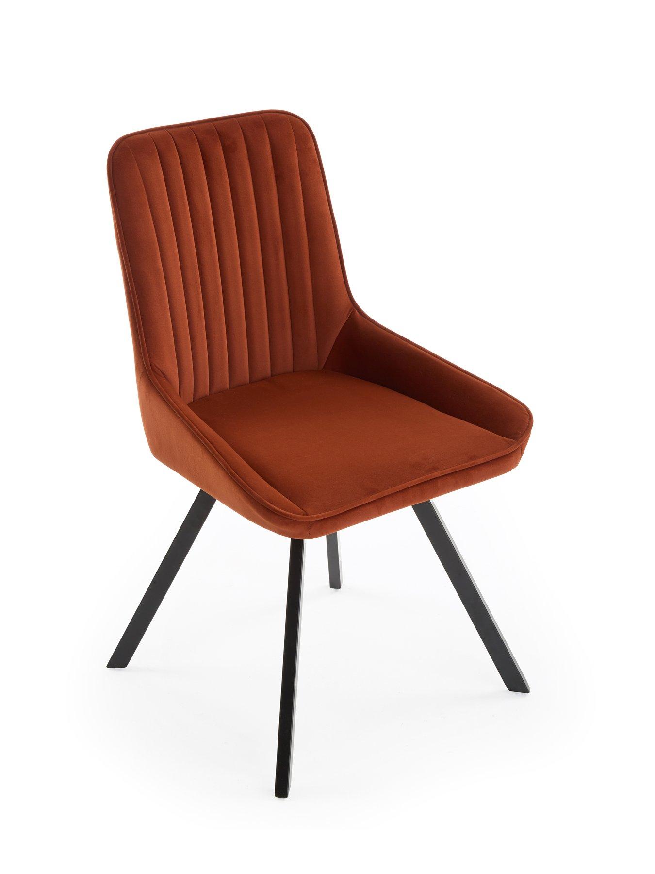 Image 5 of 7 of The Very Collection Corbin 160-200 cm Extending Black Dining Table + 6 Marlow Rust Dining Chairs