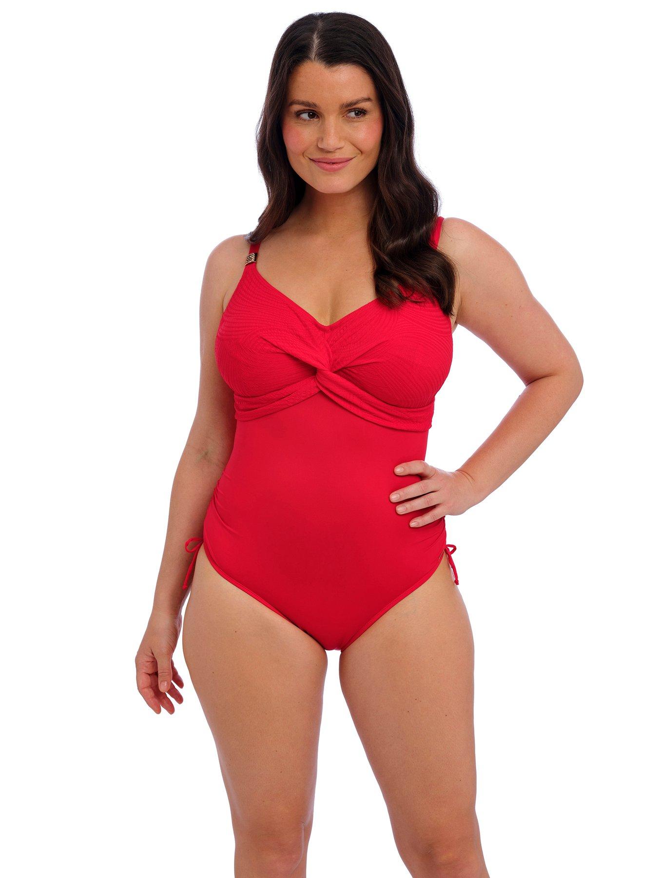 Image of Fantasie Ottawa Underwired Twist Front Swimsuit - Red