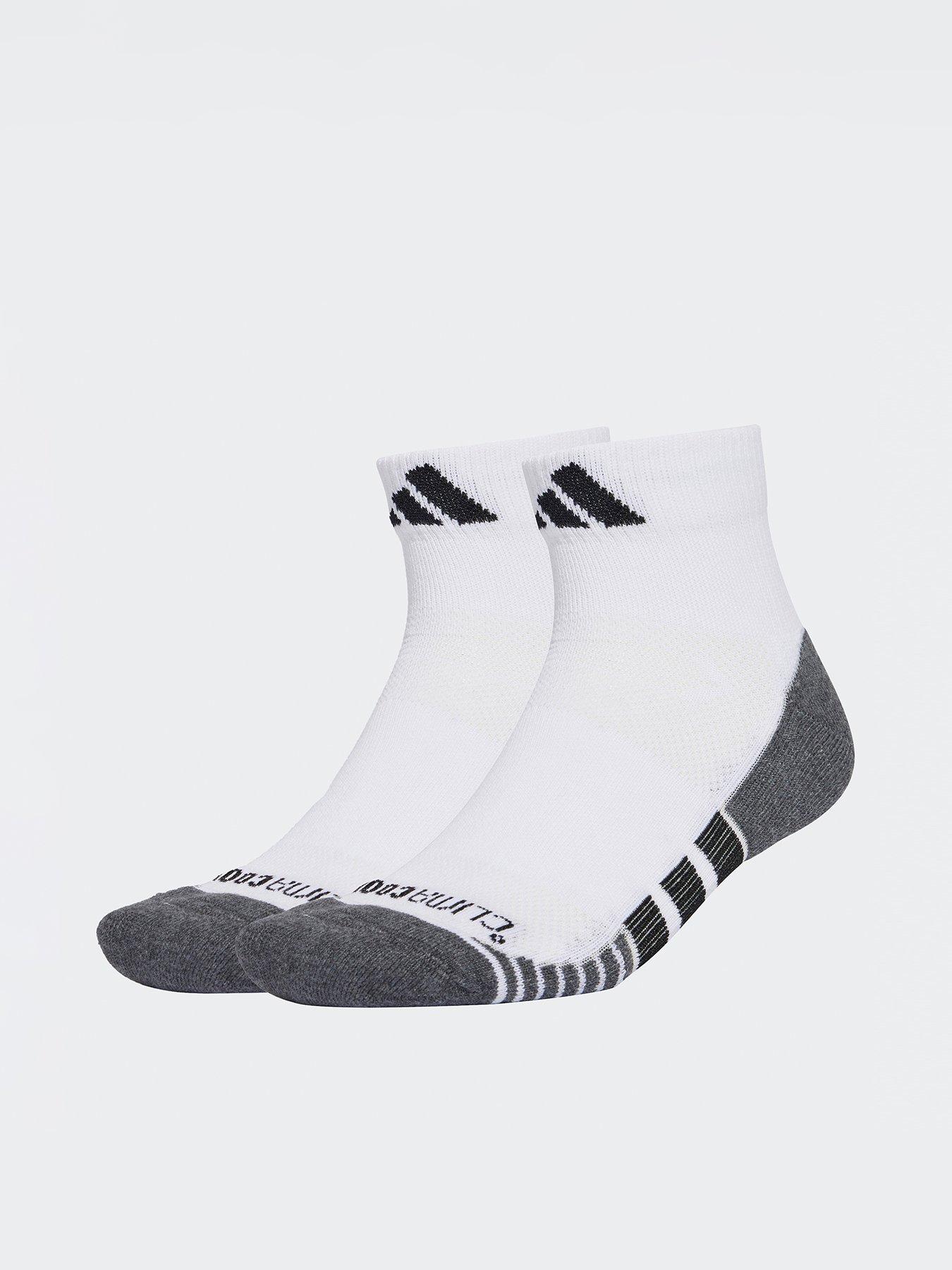 adidas Unisex Training Cushioned Quarter Socks 3 Pack - White/Black