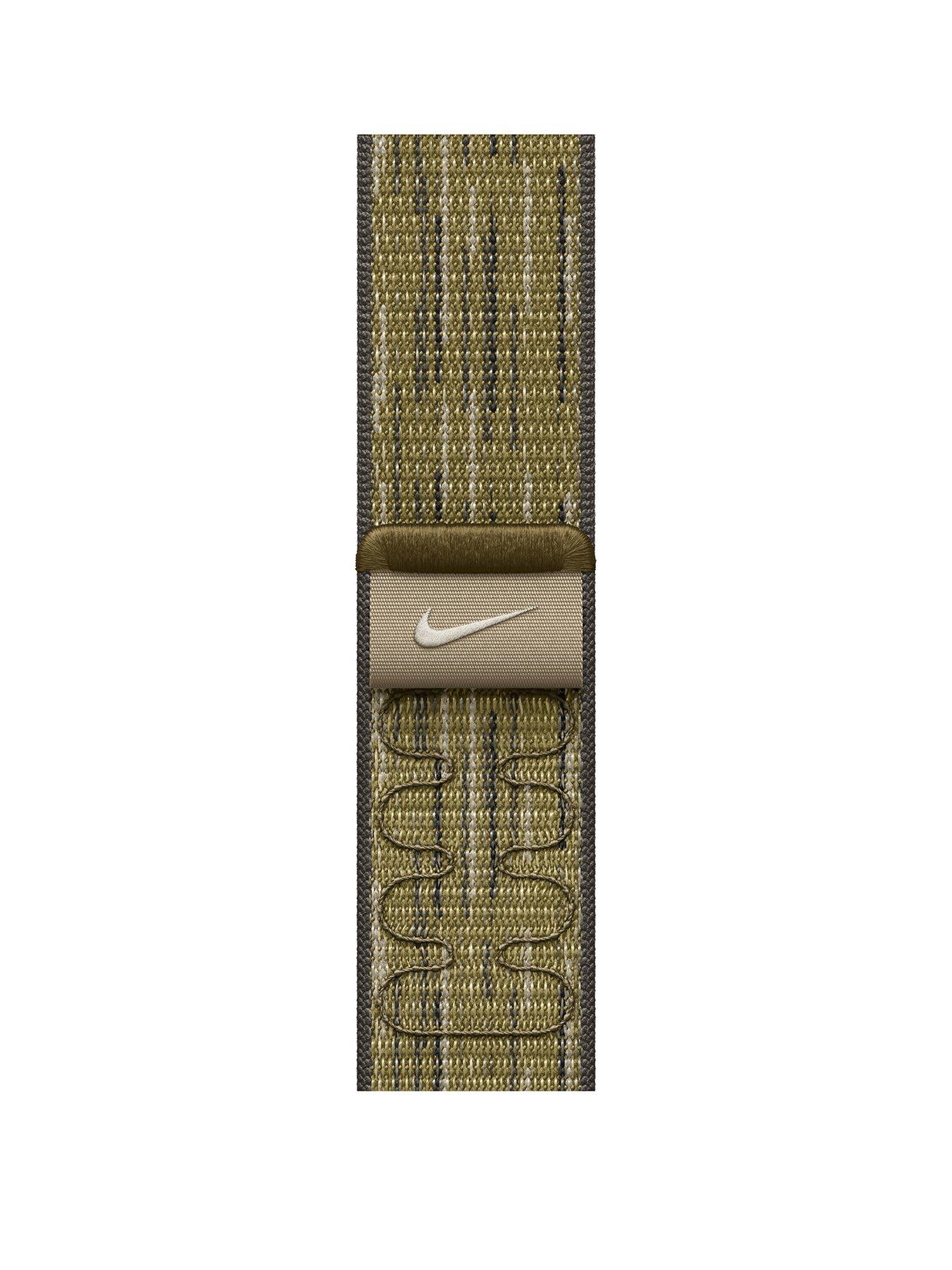 apple-watchnbsp42mm-greengrey-nike-sport-loopstillFront