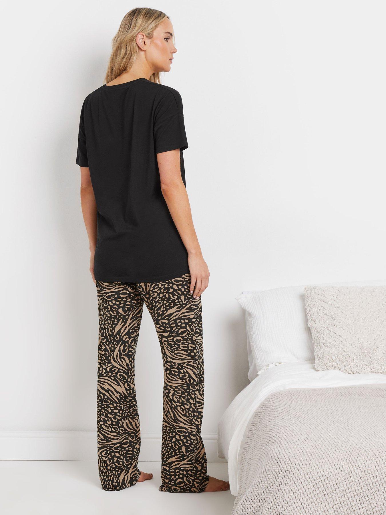 Image 2 of 4 of Long Tall Sally Tall Animal Patchwork Wide Leg Pj Set