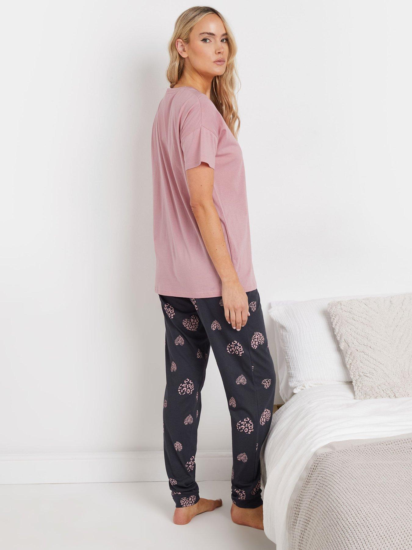 long-tall-sally-tall-animal-hearts-short-sleeve-cuffed-pj-setstillFront