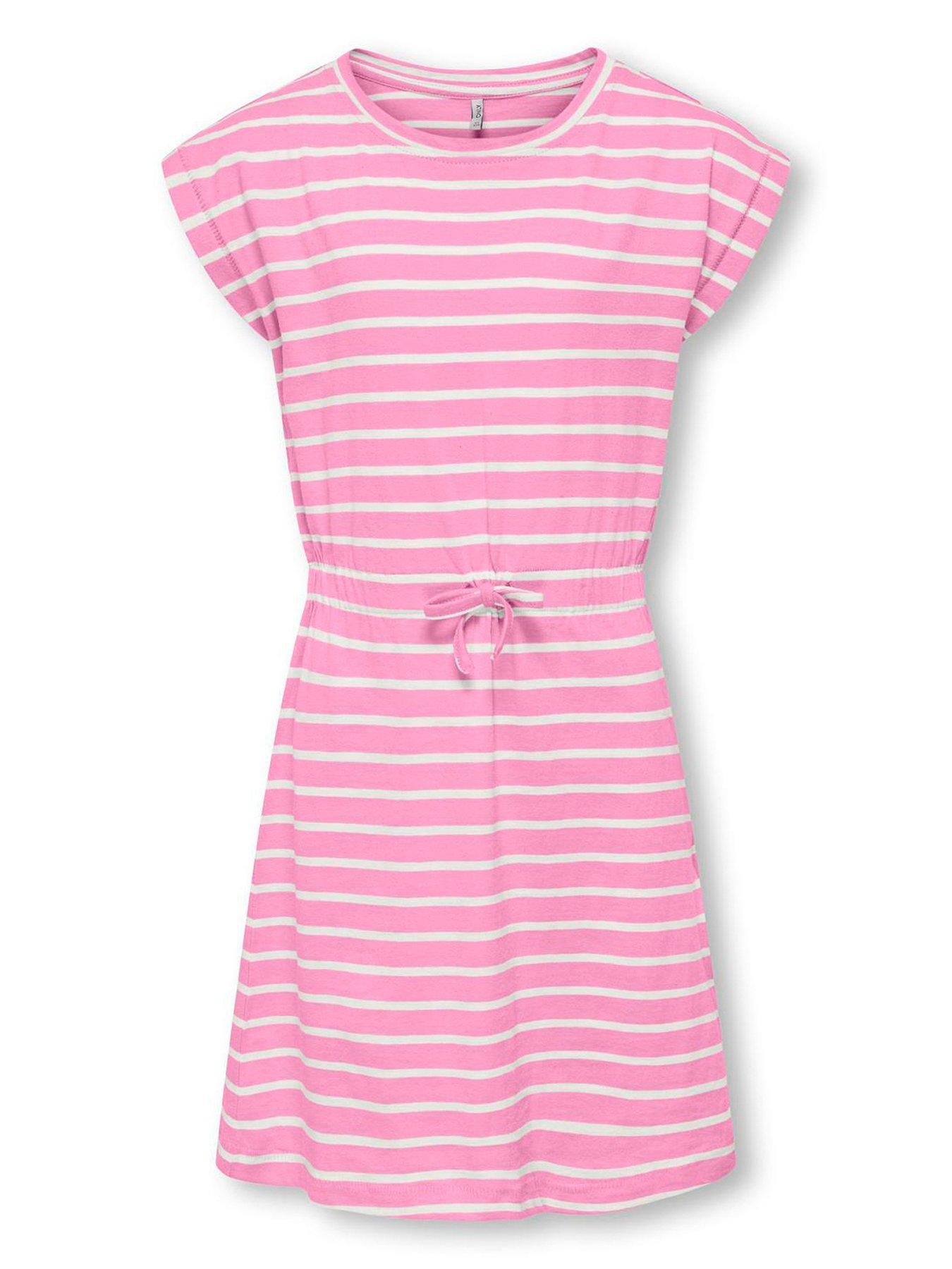 Image of Only Kids Girls Stripe Jersey Dress - Bonbon Stripes