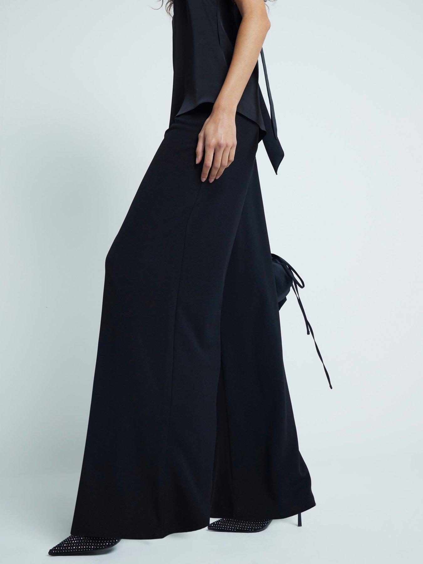 river-island-pleated-wide-leg-trouser-black