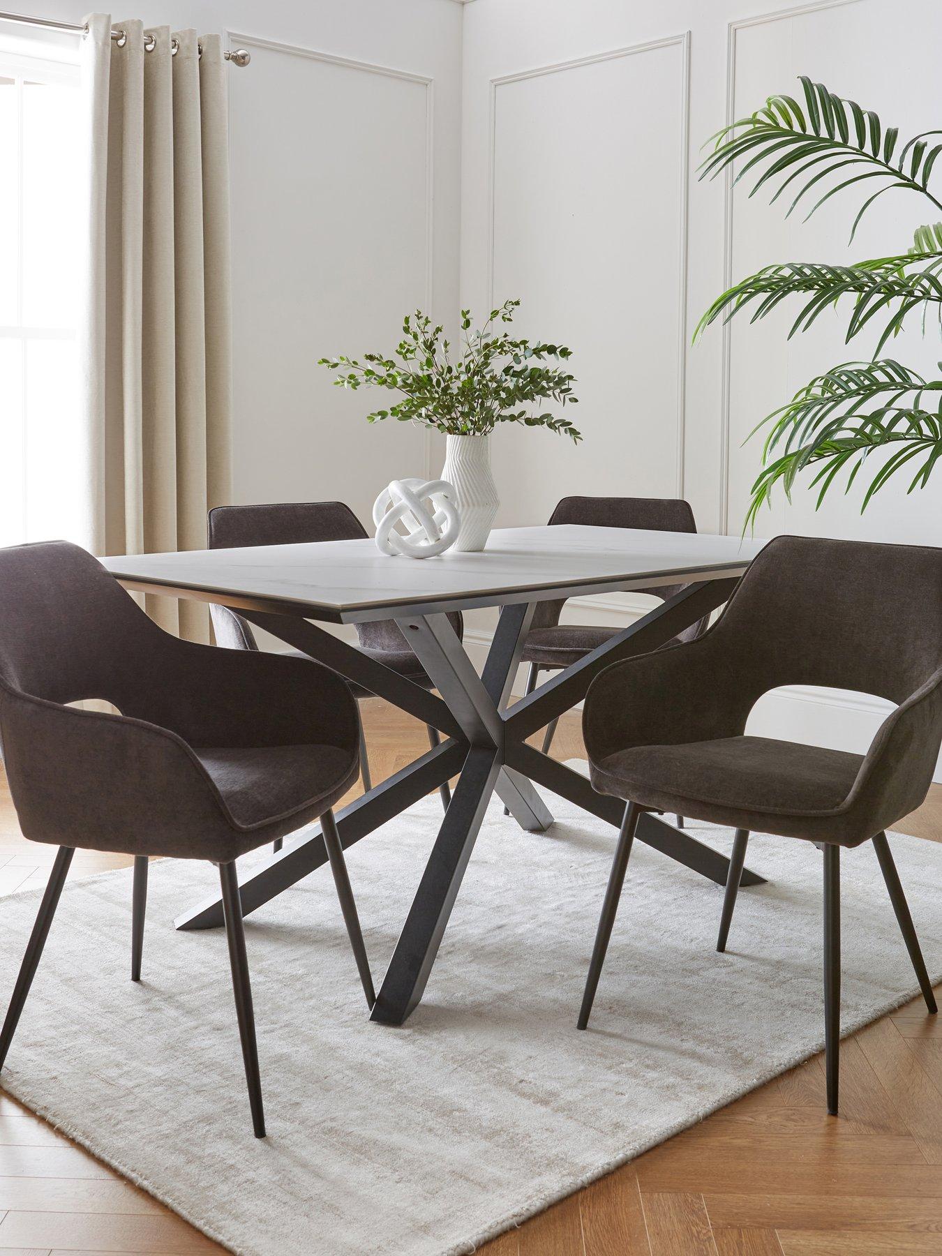 very-home-arabella-160-cmnbsprectangular-dining-table-4-sheldon-charcoal-dining-chairs-whiteblackcharcoal