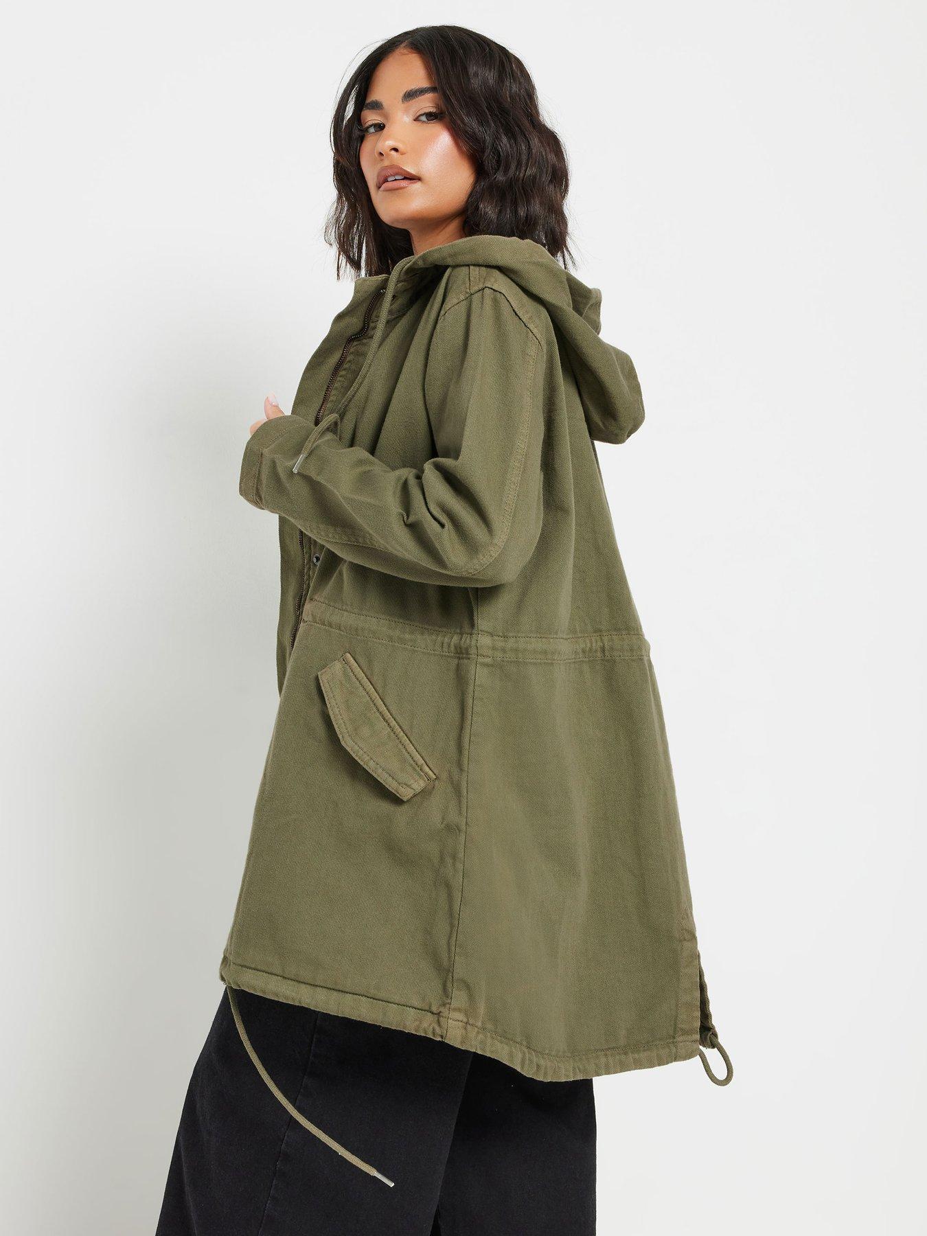 pixiegirl-petite-twill-parka-coat-greenstillFront