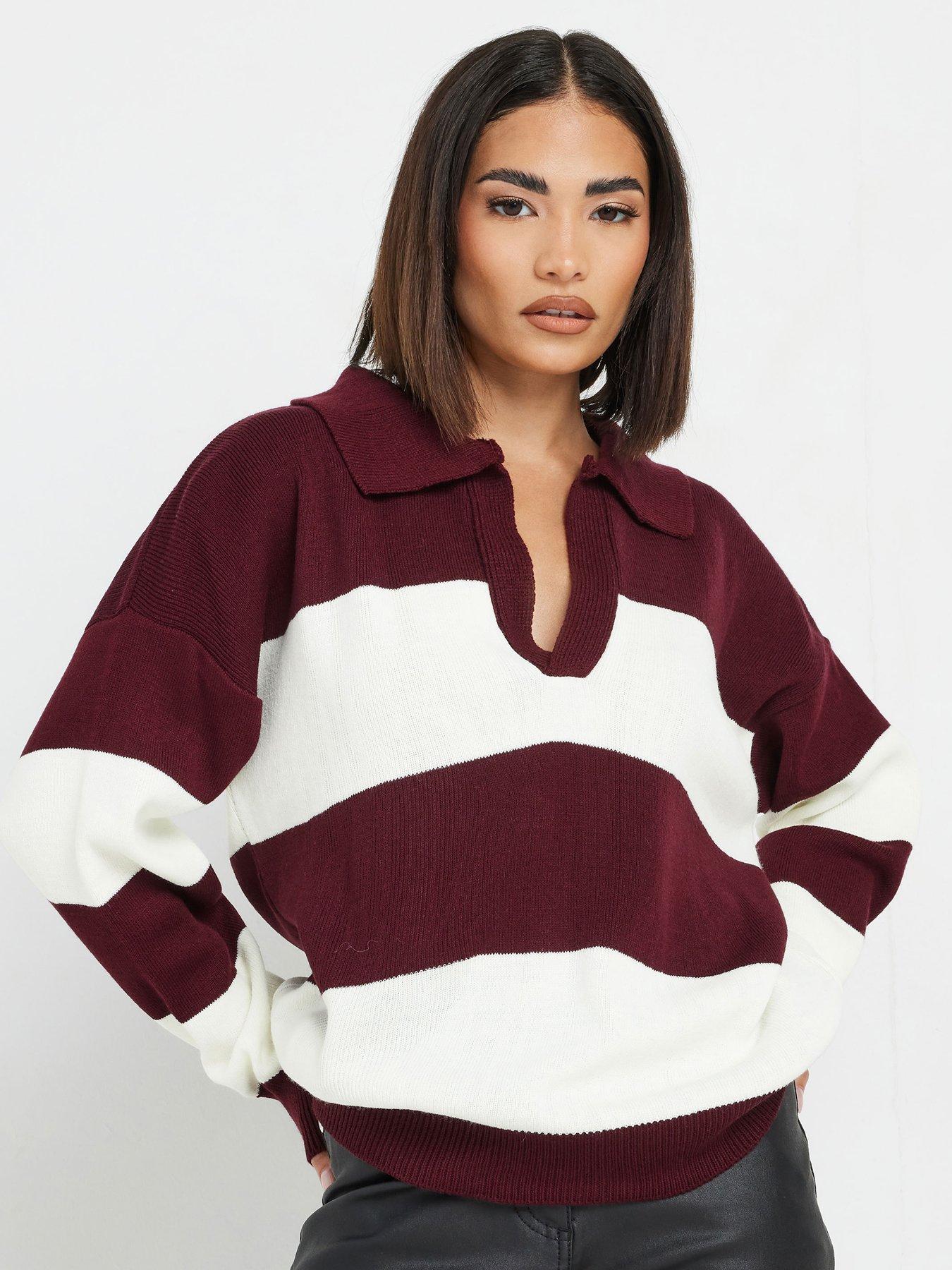 pixiegirl-petite-stripe-collar-jumper-red