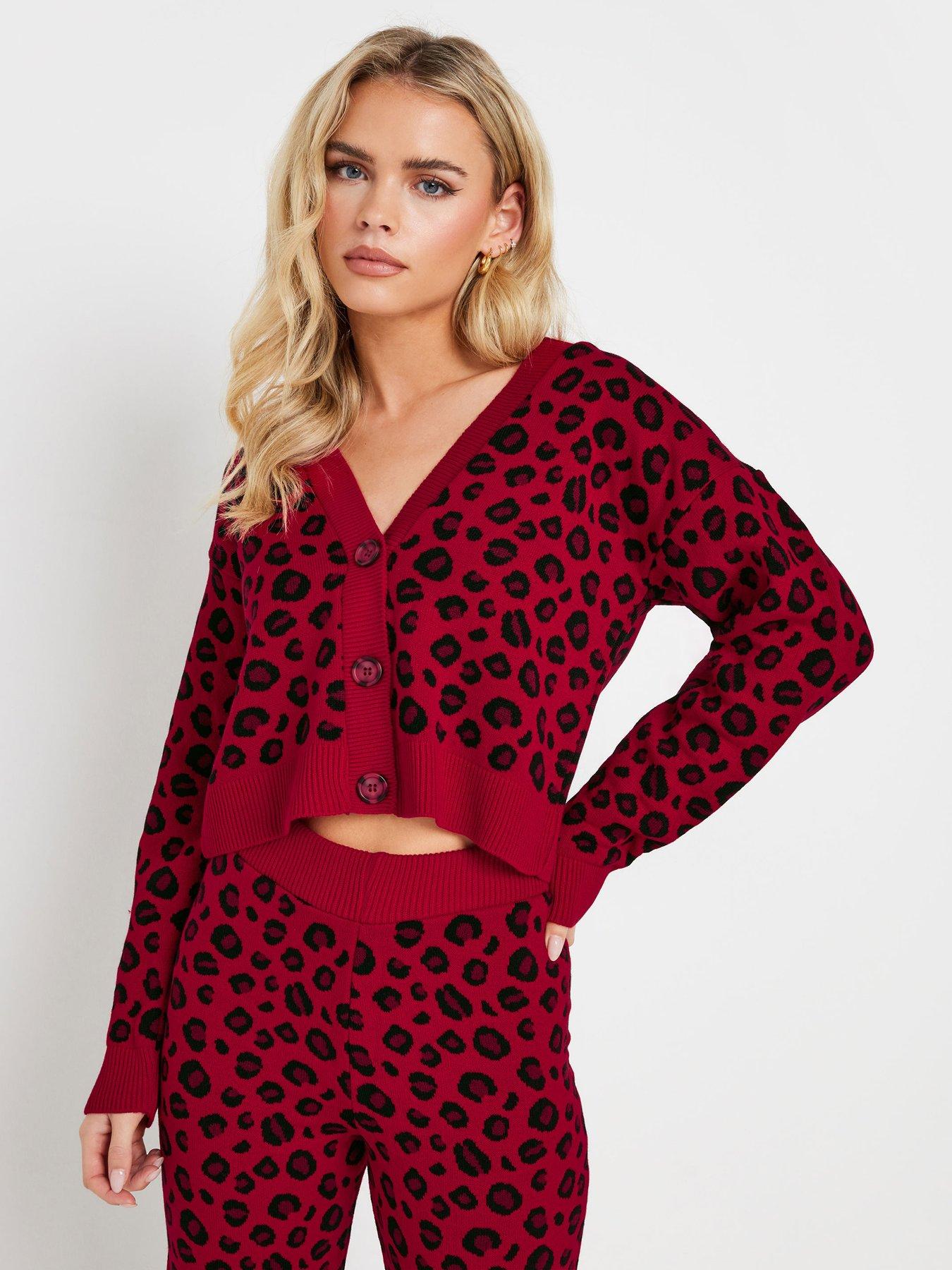 pixiegirl-petite-leopard-knitted-cardigan-red