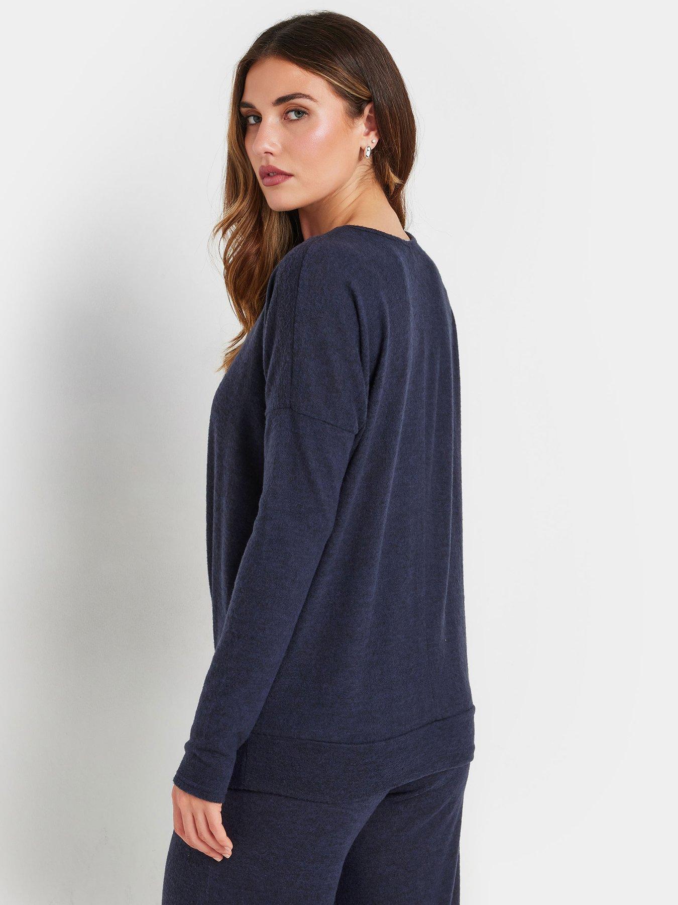 long-tall-sally-soft-touch-pleated-top-bluestillFront