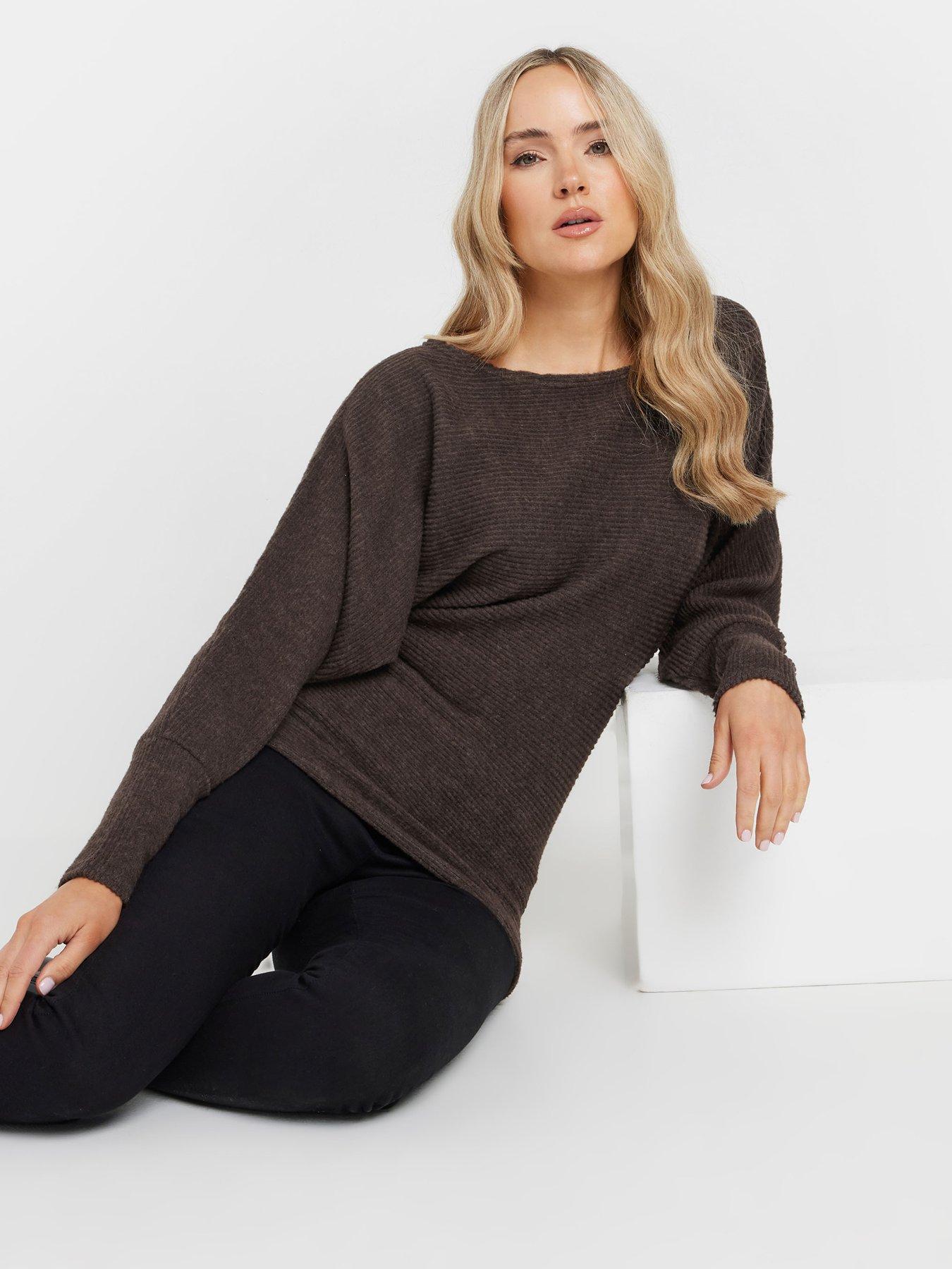 long-tall-sally-ribbed-soft-touch-batwing-top-brown