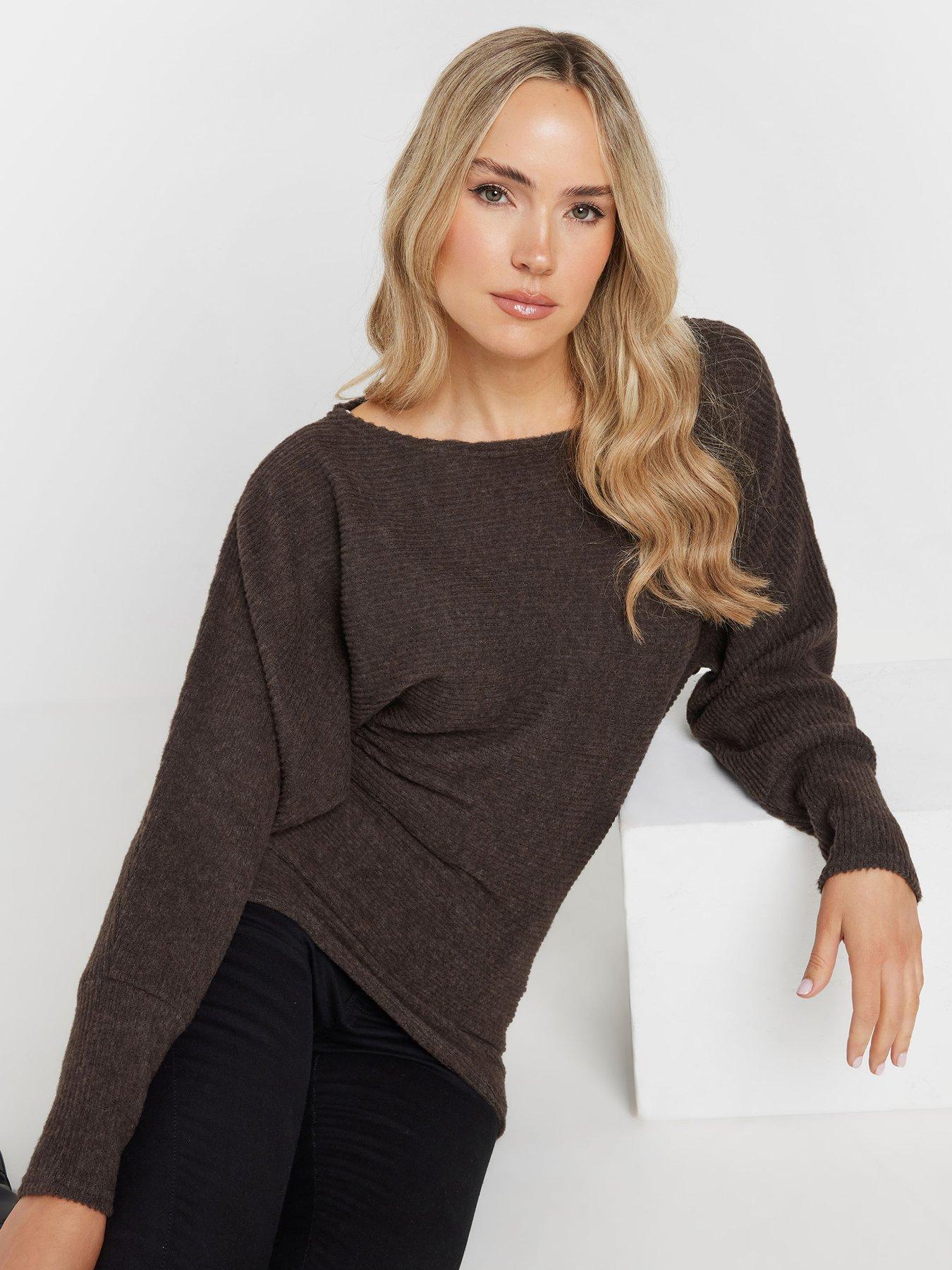 long-tall-sally-ribbed-soft-touch-batwing-top-brownoutfit