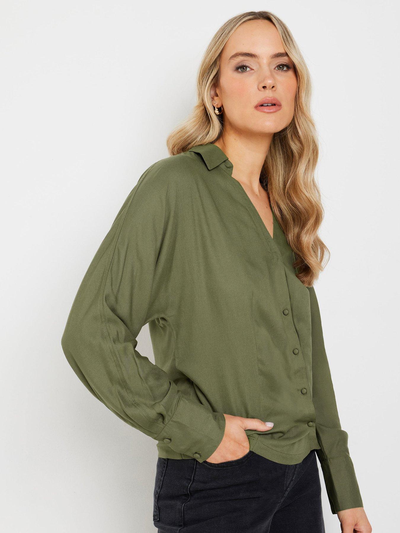 long-tall-sally-asymmetric-button-blouse-green