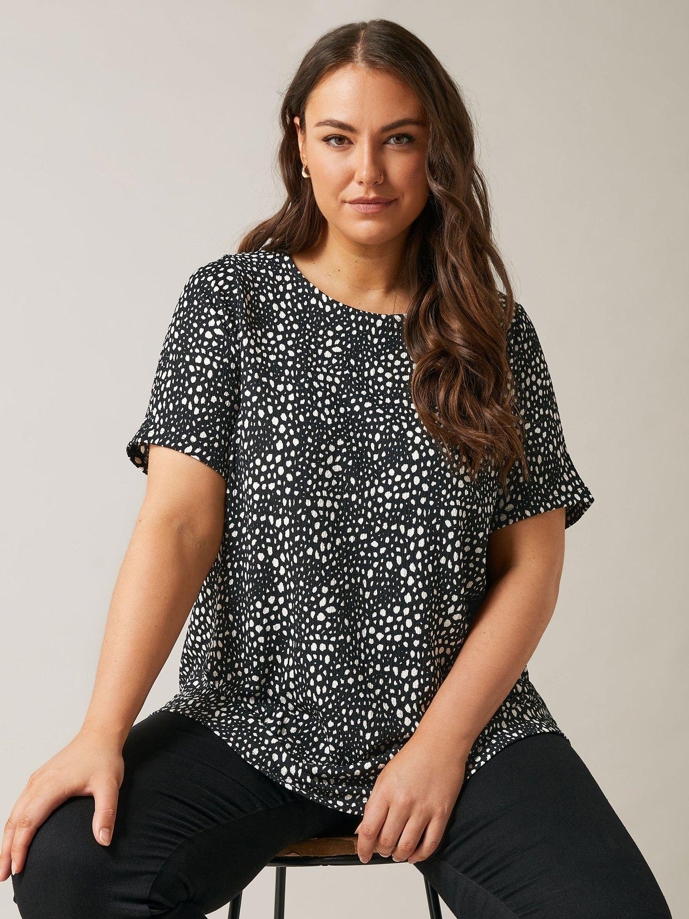 evans-spot-print-top-black