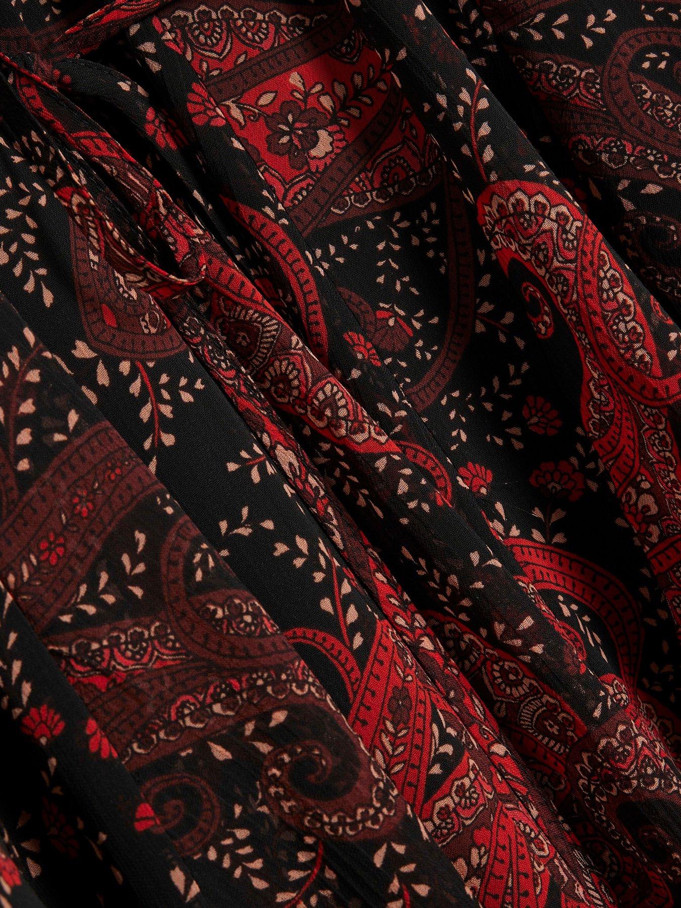 Image 5 of 6 of River Island Belted Print Mini Dress - Red
