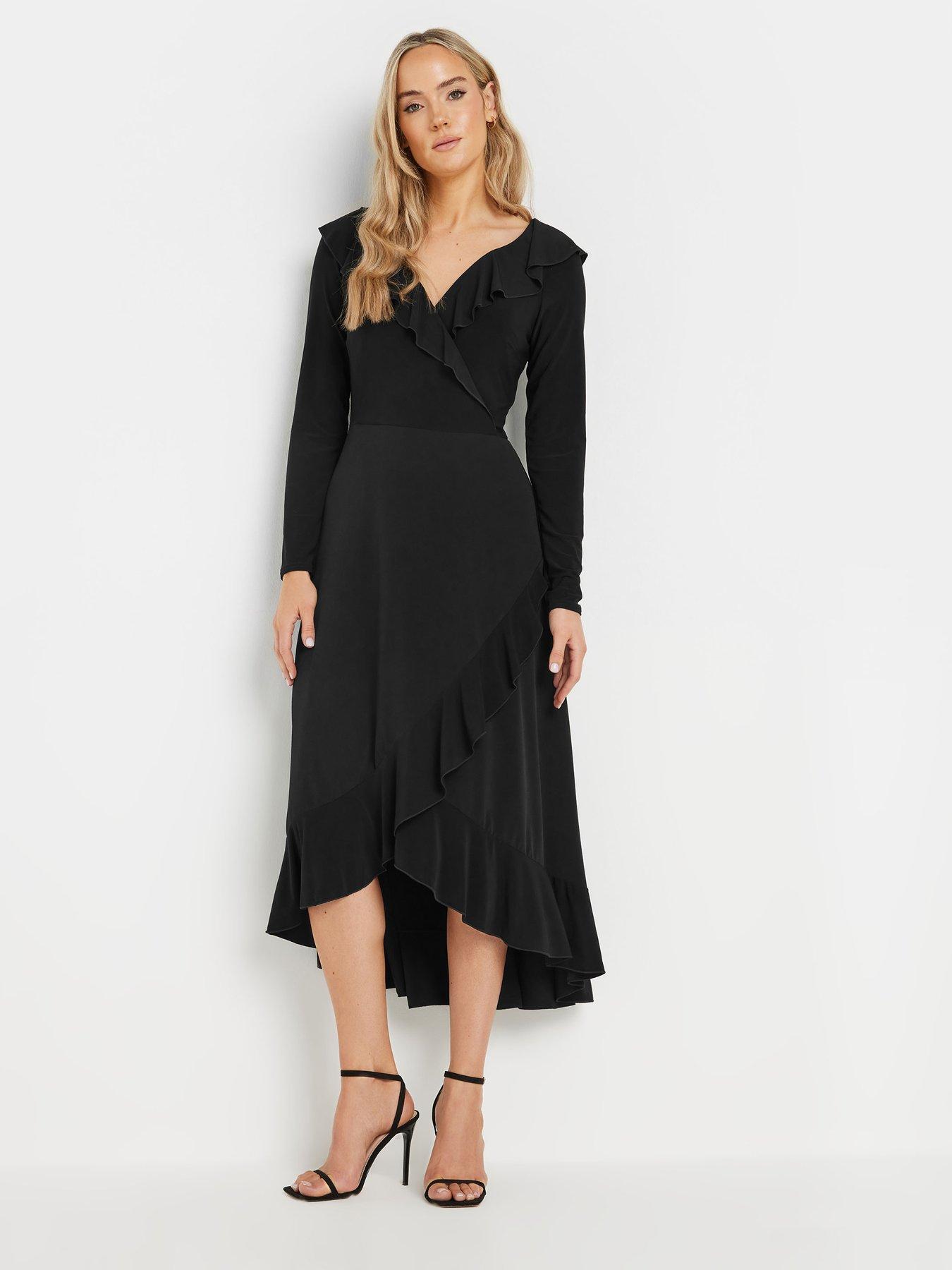 long-tall-sally-tall-long-sleeve-frill-midi-dress-black