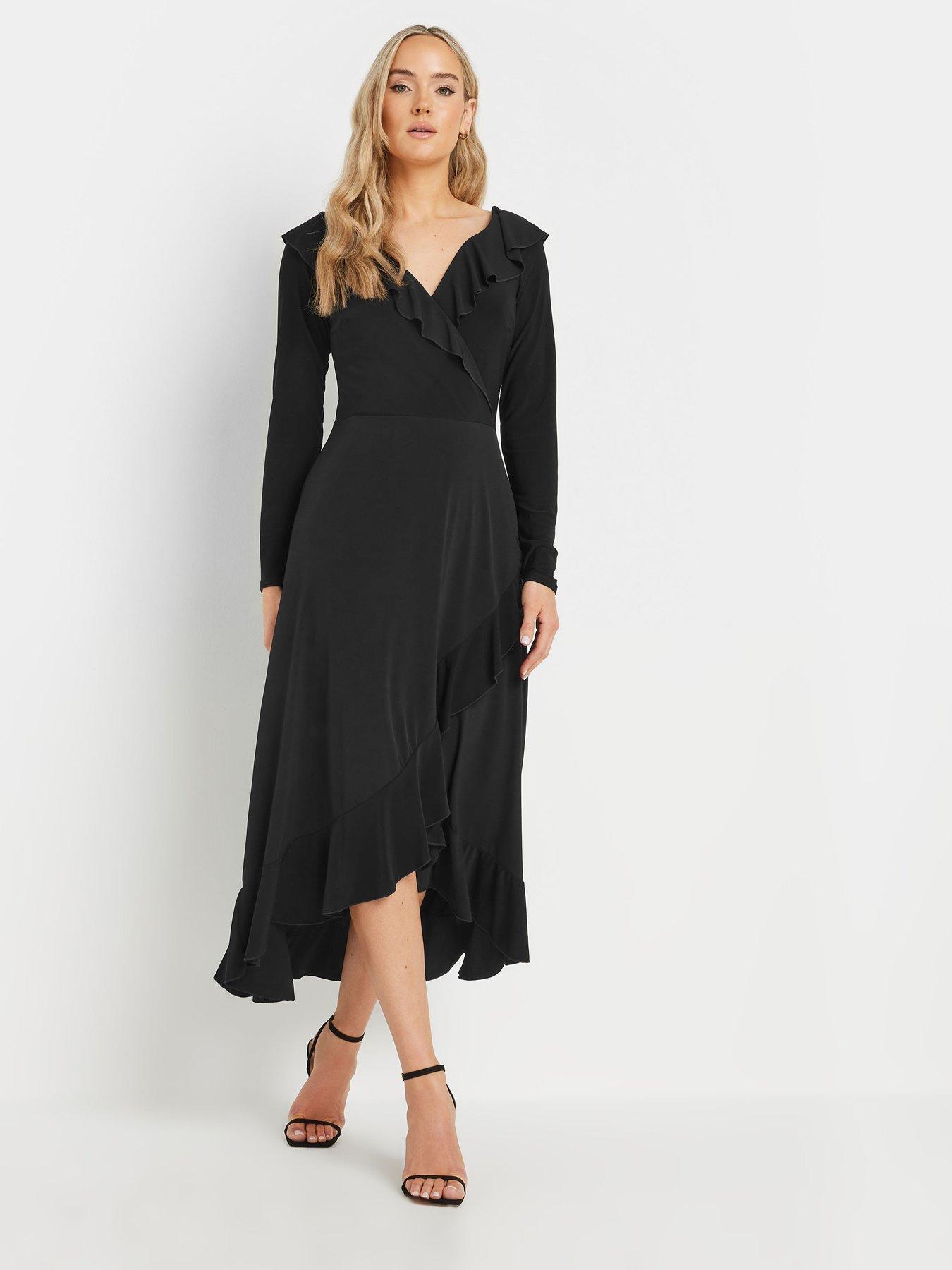 long-tall-sally-tall-long-sleeve-frill-midi-dress-blackback