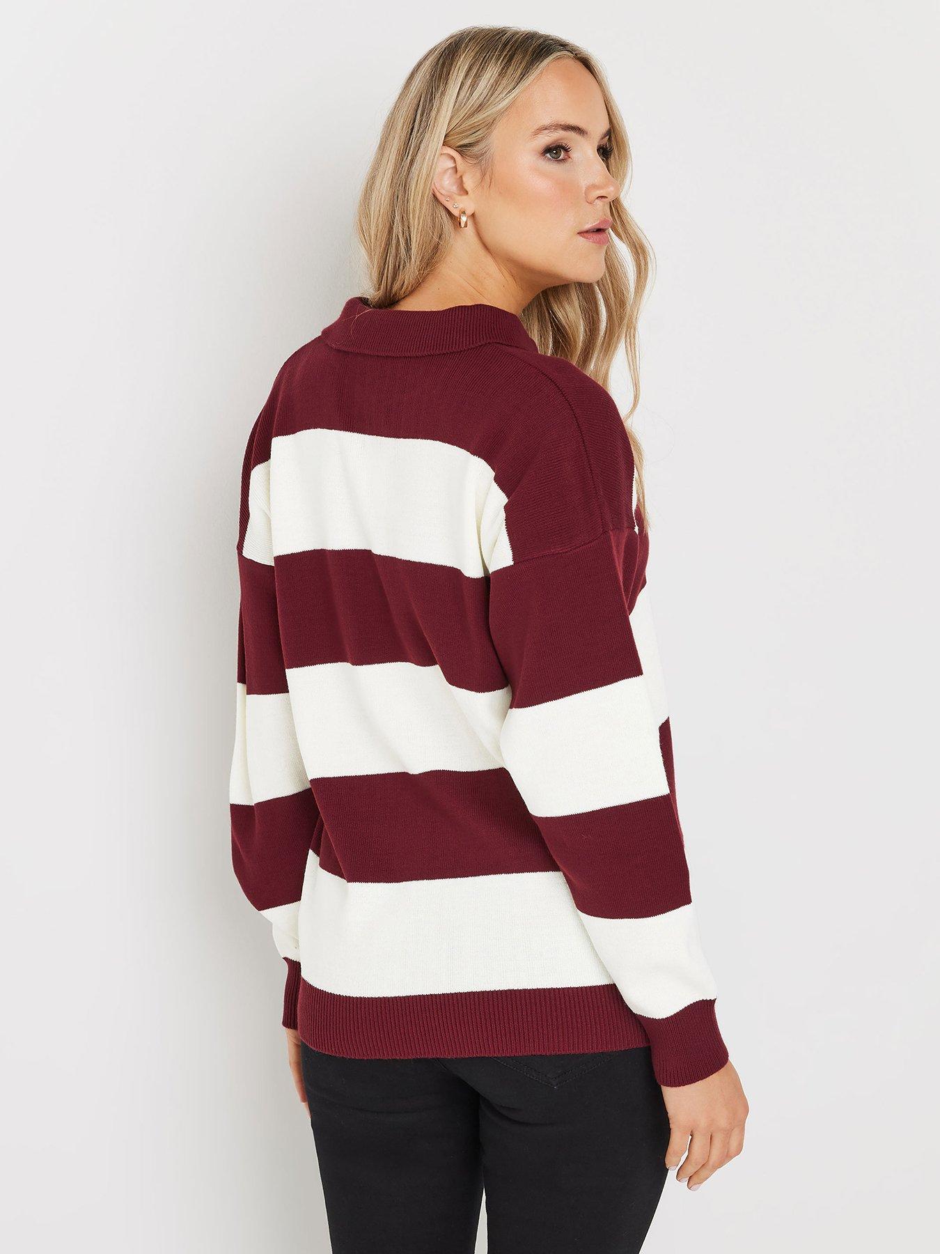 long-tall-sally-knitted-polo-top-redstillFront