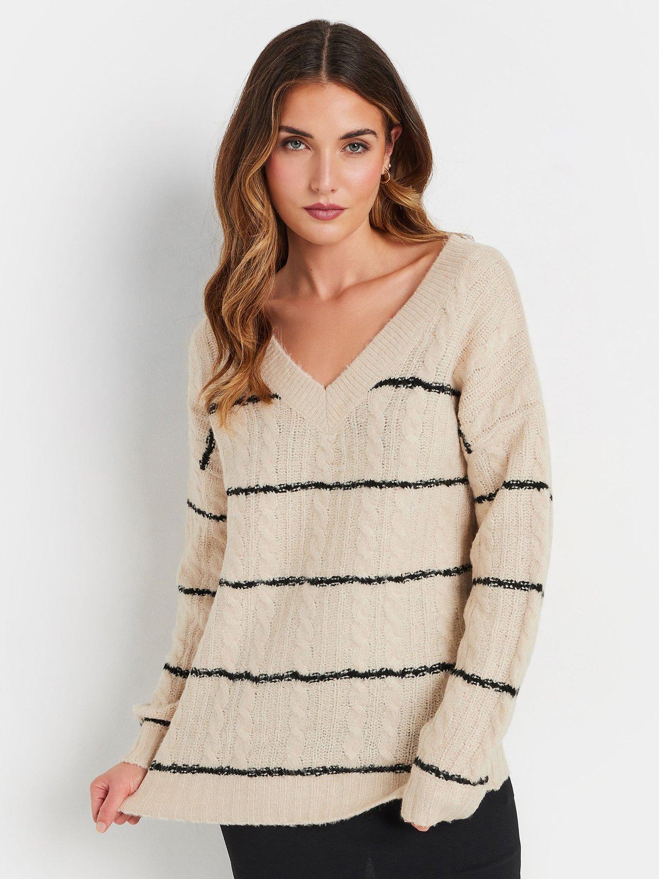 long-tall-sally-stripe-cable-v-neck-jumper-natural