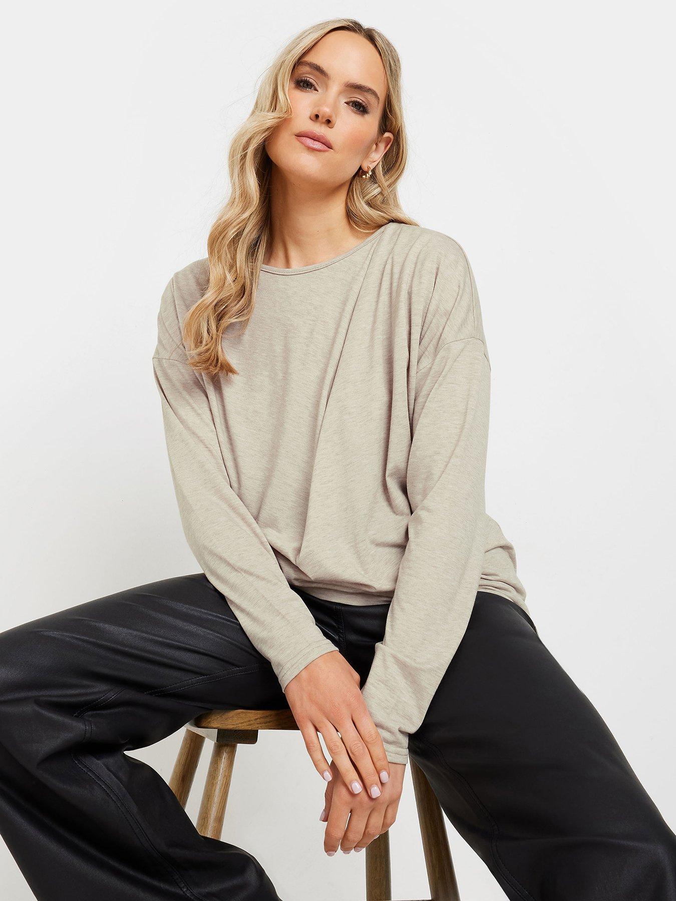 long-tall-sally-draped-front-sleeve-top-natural